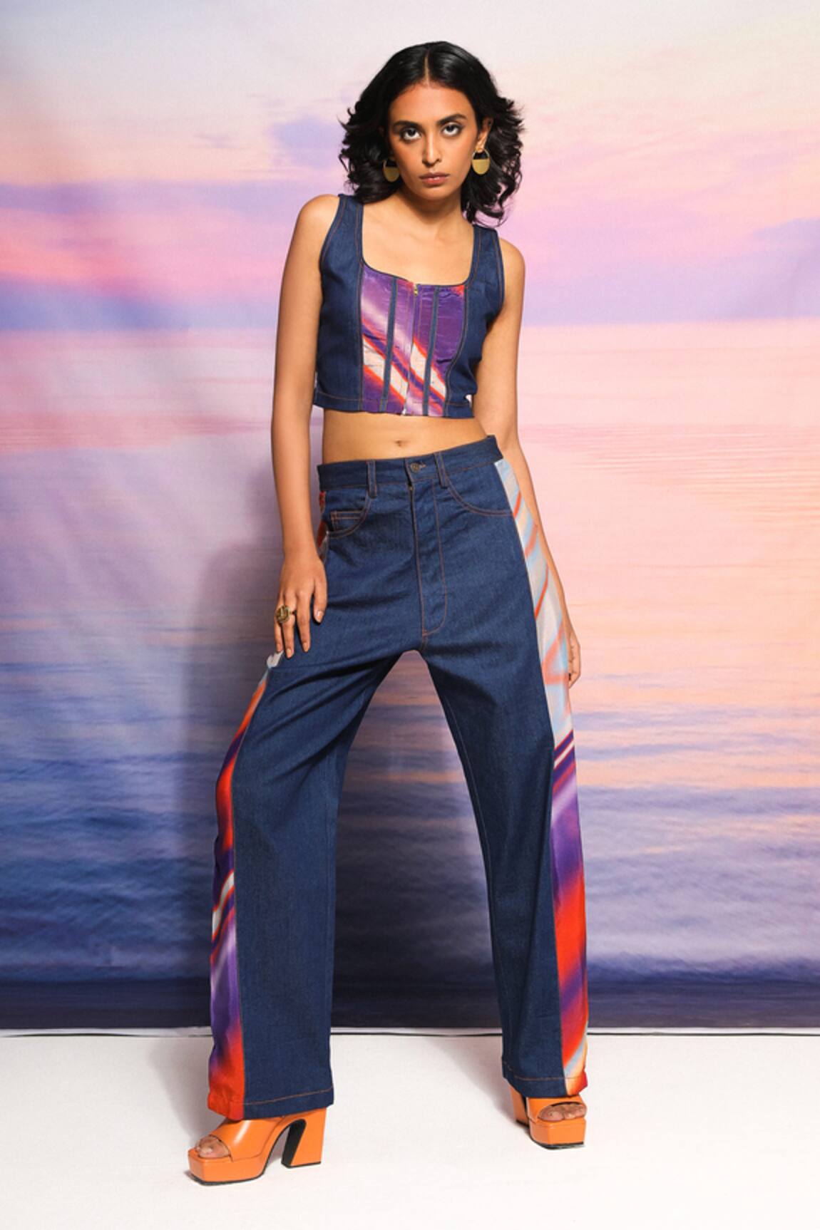 Ananya Agrawal Label Gradient Print Corset & Pant Set
