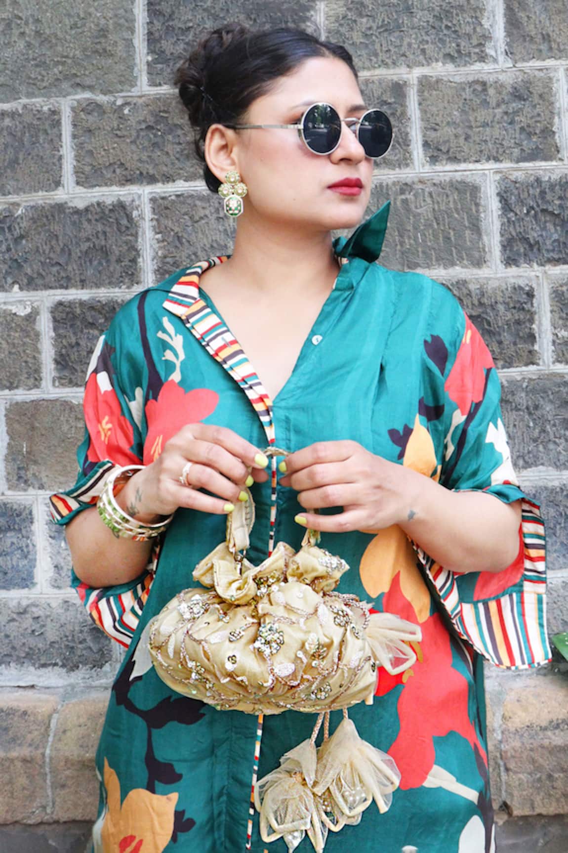 Soho Boho Studio By Aarti Thakur Vine Embroidered Sequined Potli