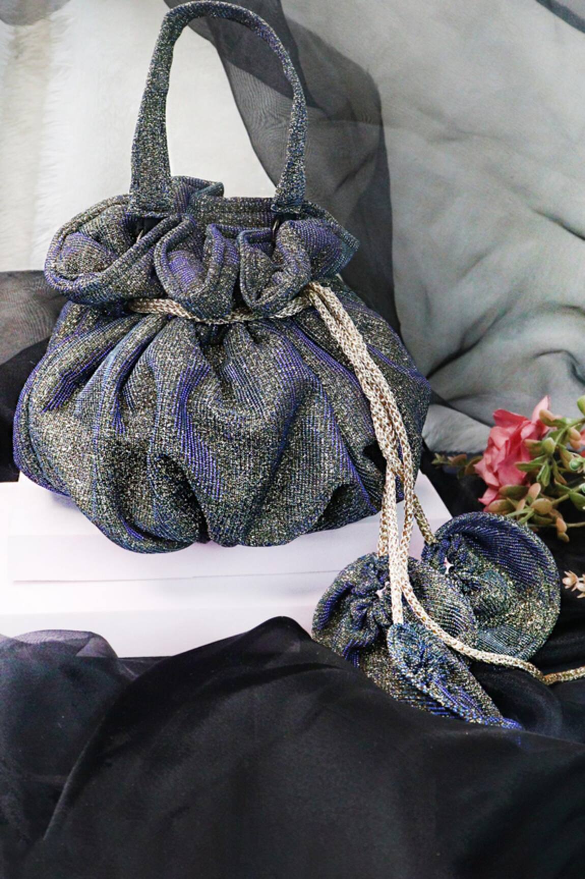 Soho Boho Studio By Aarti Thakur Metallic Textured Potli