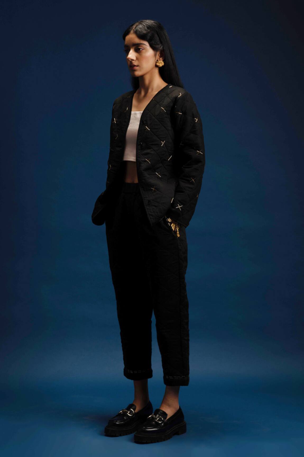 Khajoor Studio Dancing Stars Quilted Jacket