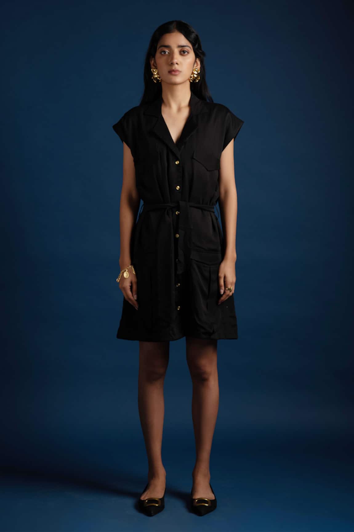 Khajoor Studio Evening Gloss Blazer Dress