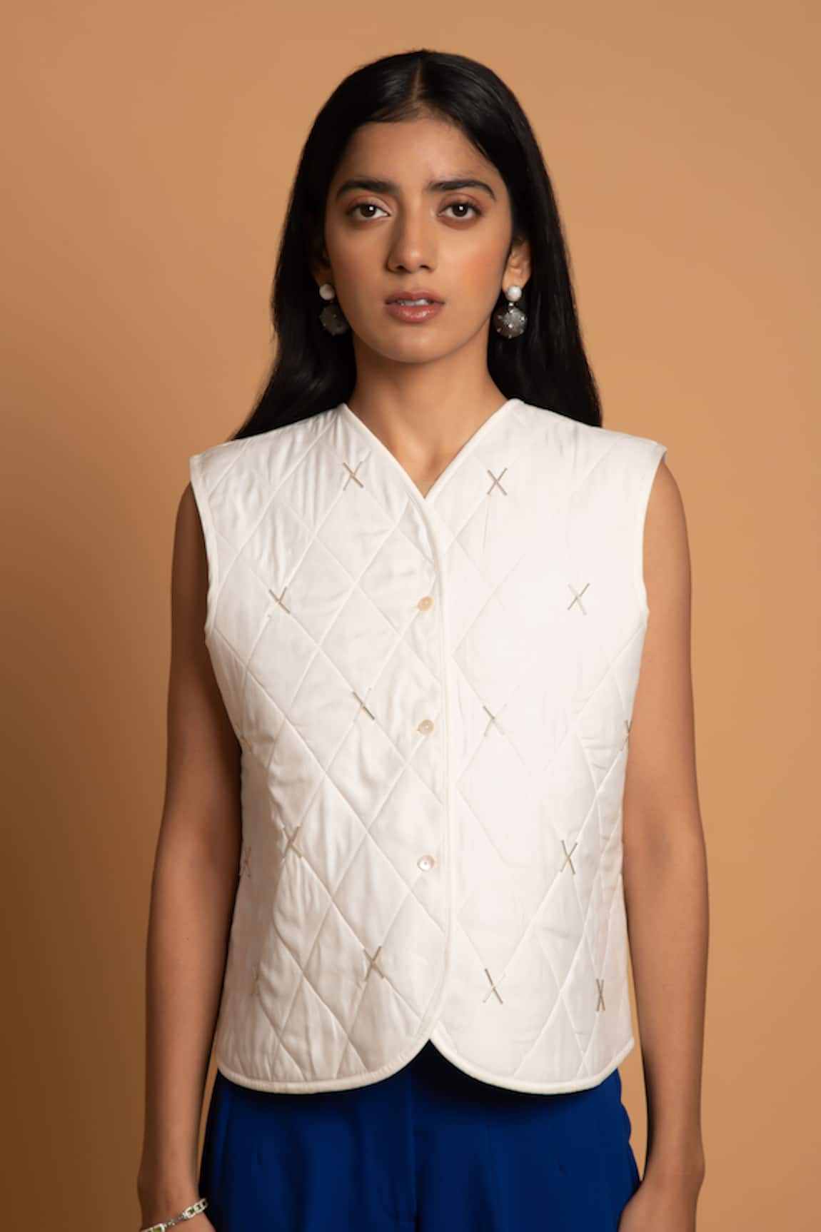 Khajoor Studio Snow Quilted Gilet