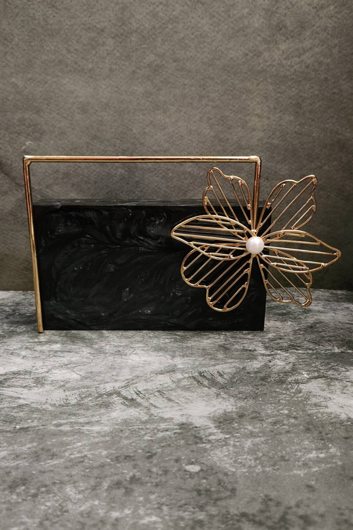 Adwita Bags & Jewels Floral Saga Handle Clutch