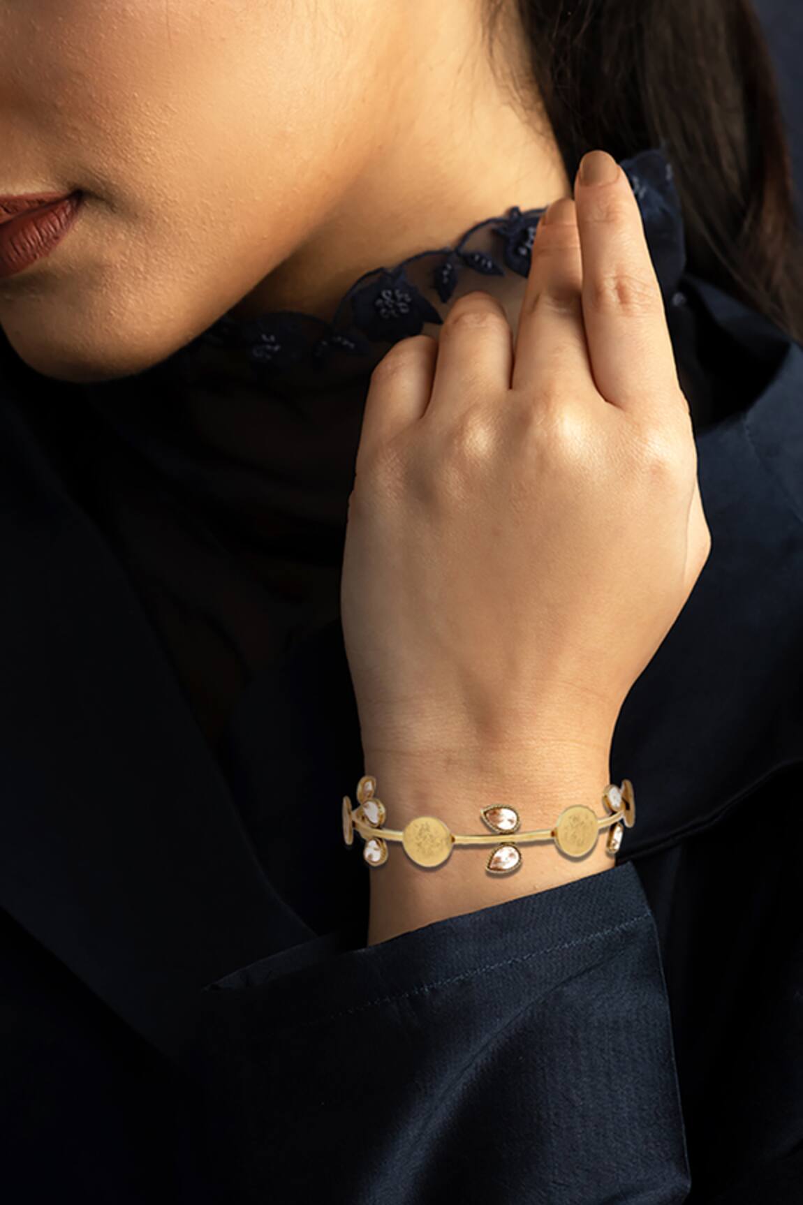 Suhani Pittie Coin & Crystal Embellished Bangle