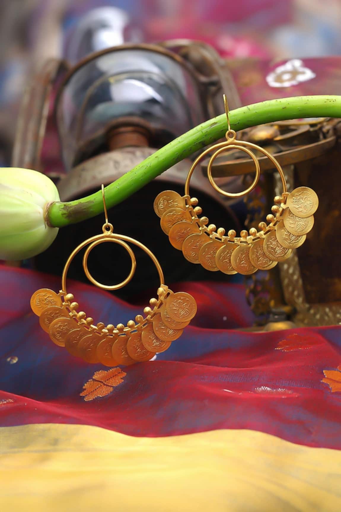 Suhani Pittie Embossed Coin Embellished Earrings 