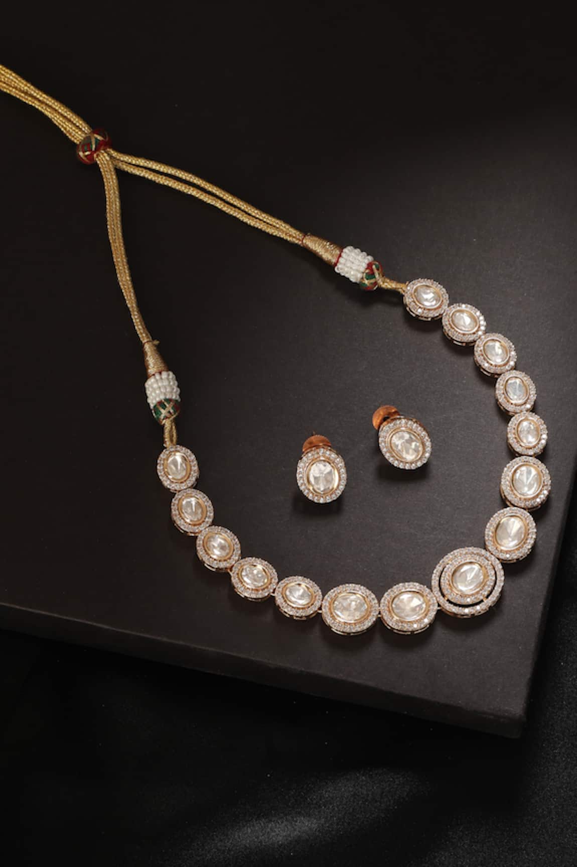 Minaki Aitbaar Polki Embellished Necklace Set 