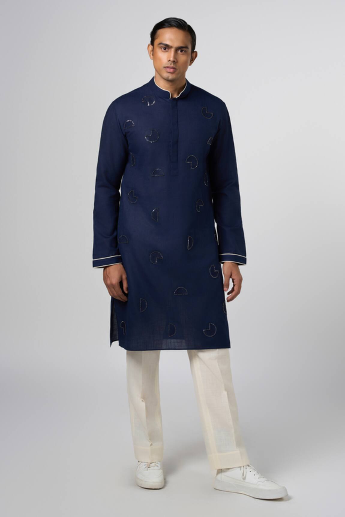 Line out line Circular Placement Embroidered Kurta 