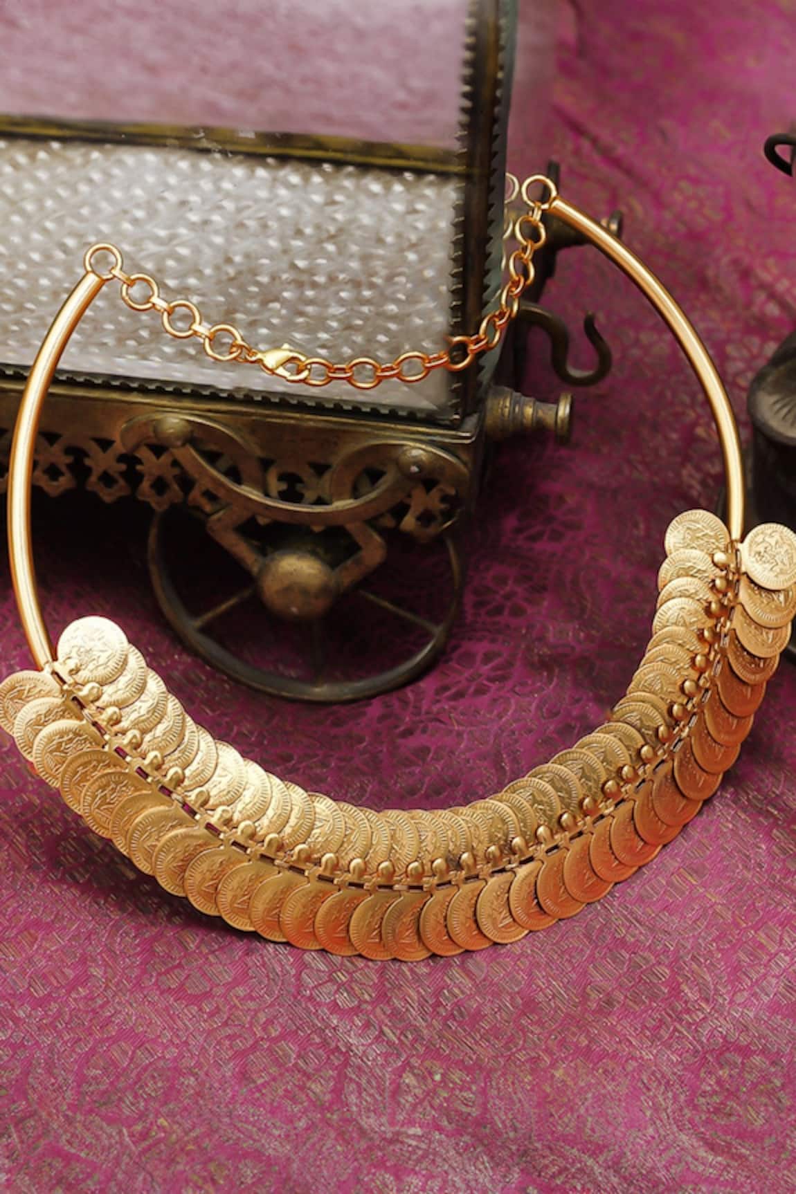 Suhani Pittie Embossed Coin Overlay Kanti Necklace 