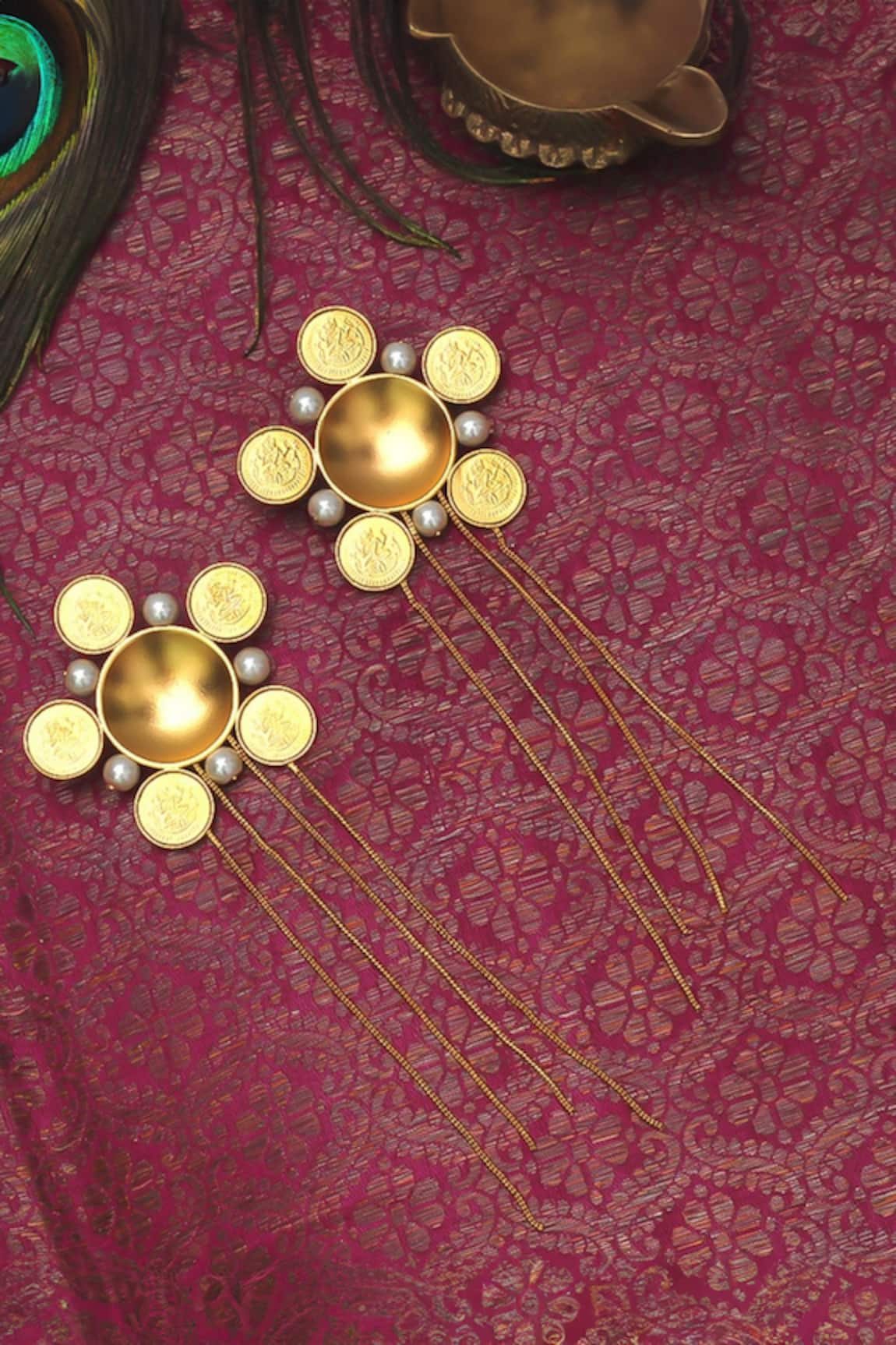 Suhani Pittie Floral Carved Studs 