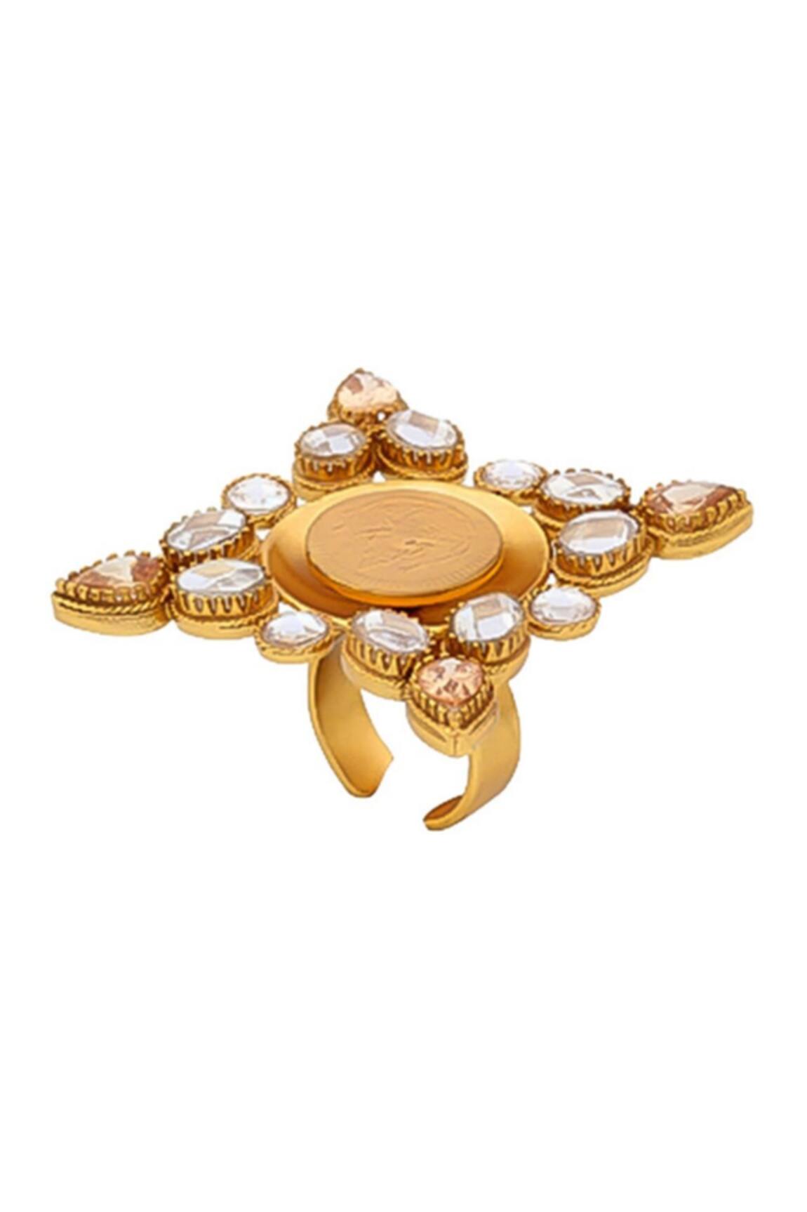 Suhani Pittie Crystal & Coin Embellished Ring