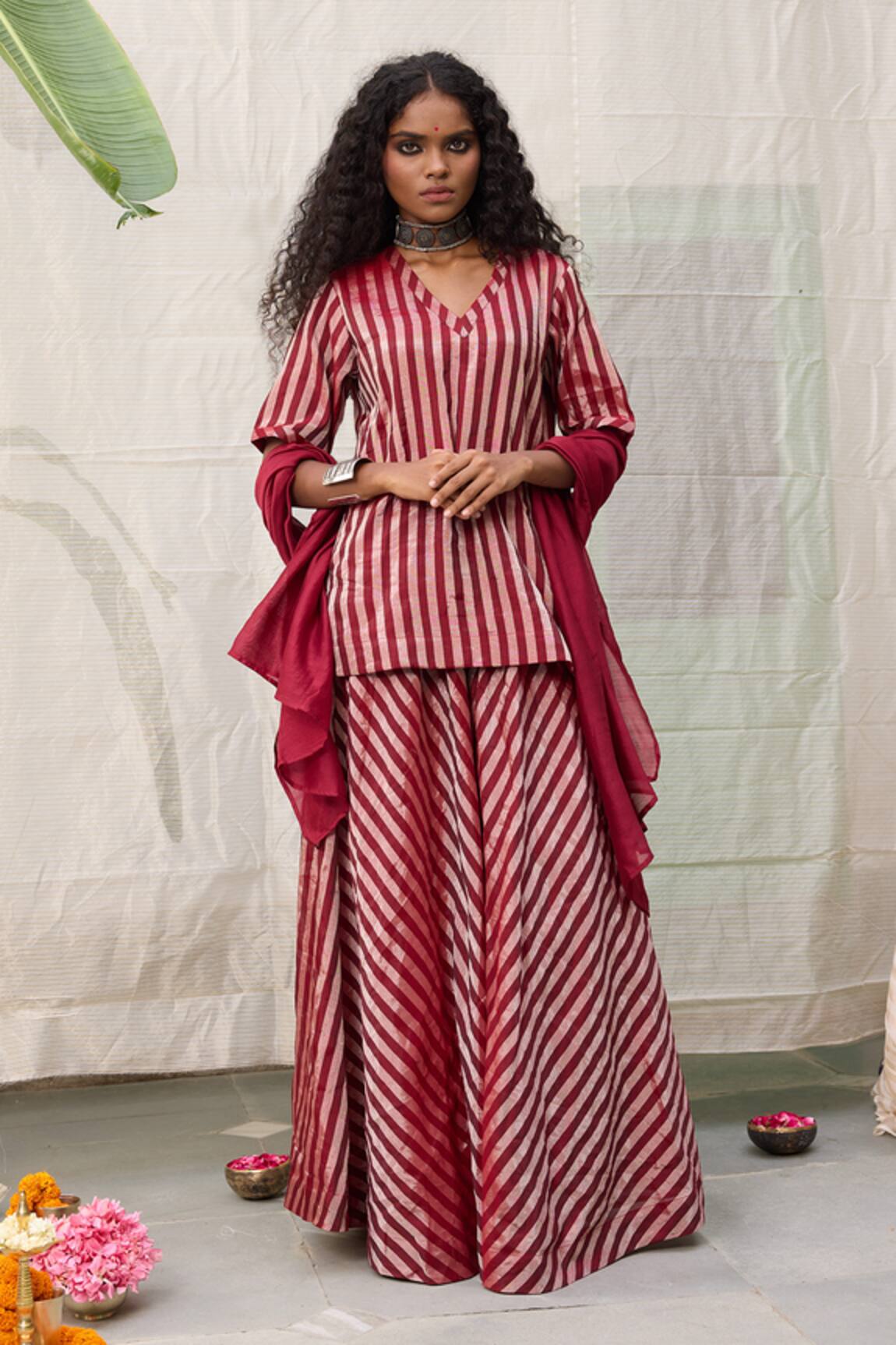 Raas Life Amala Striped Woven Flared Pant 