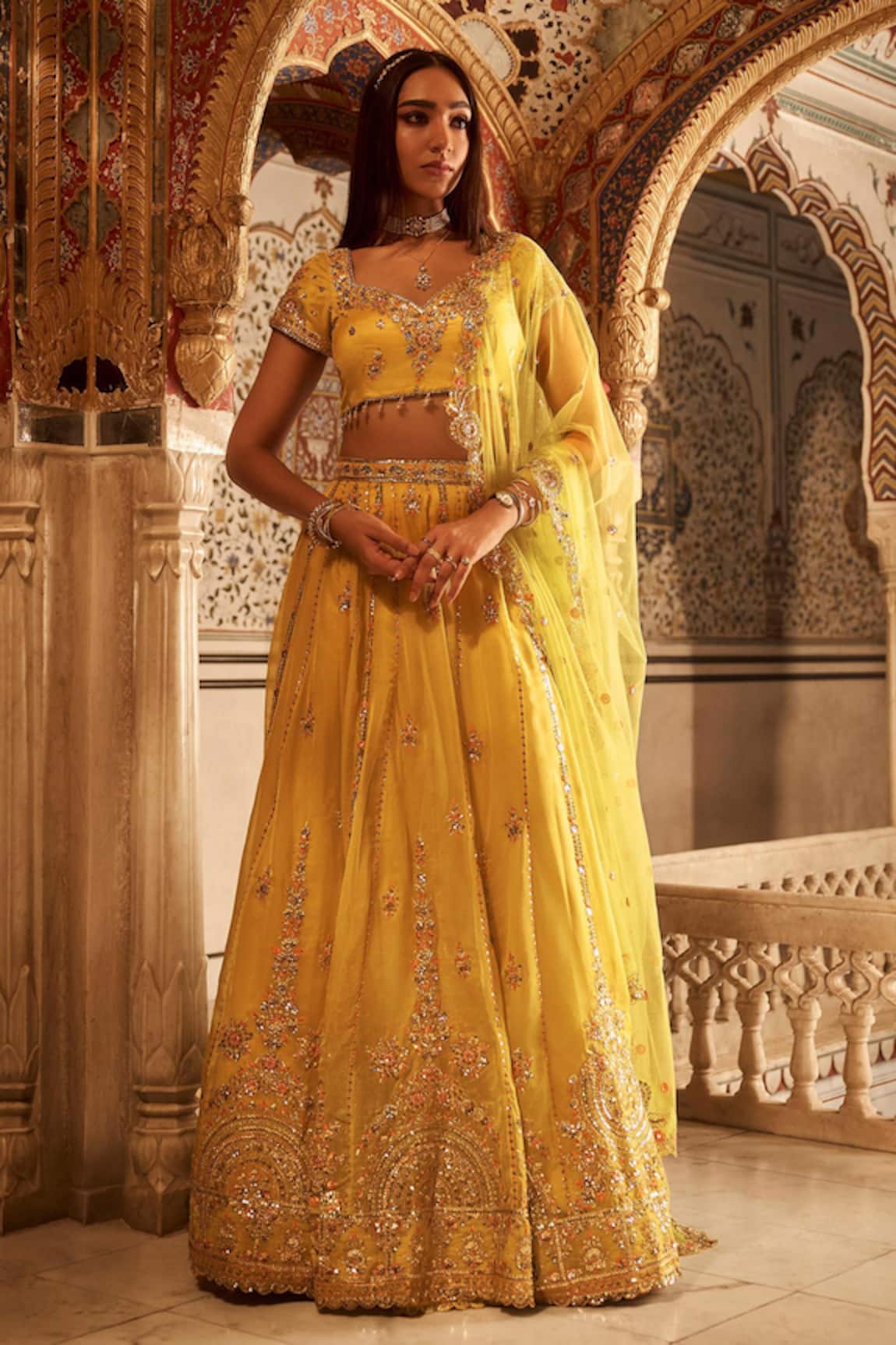 Lashkaraa Bead Embroidered Lehenga Set 
