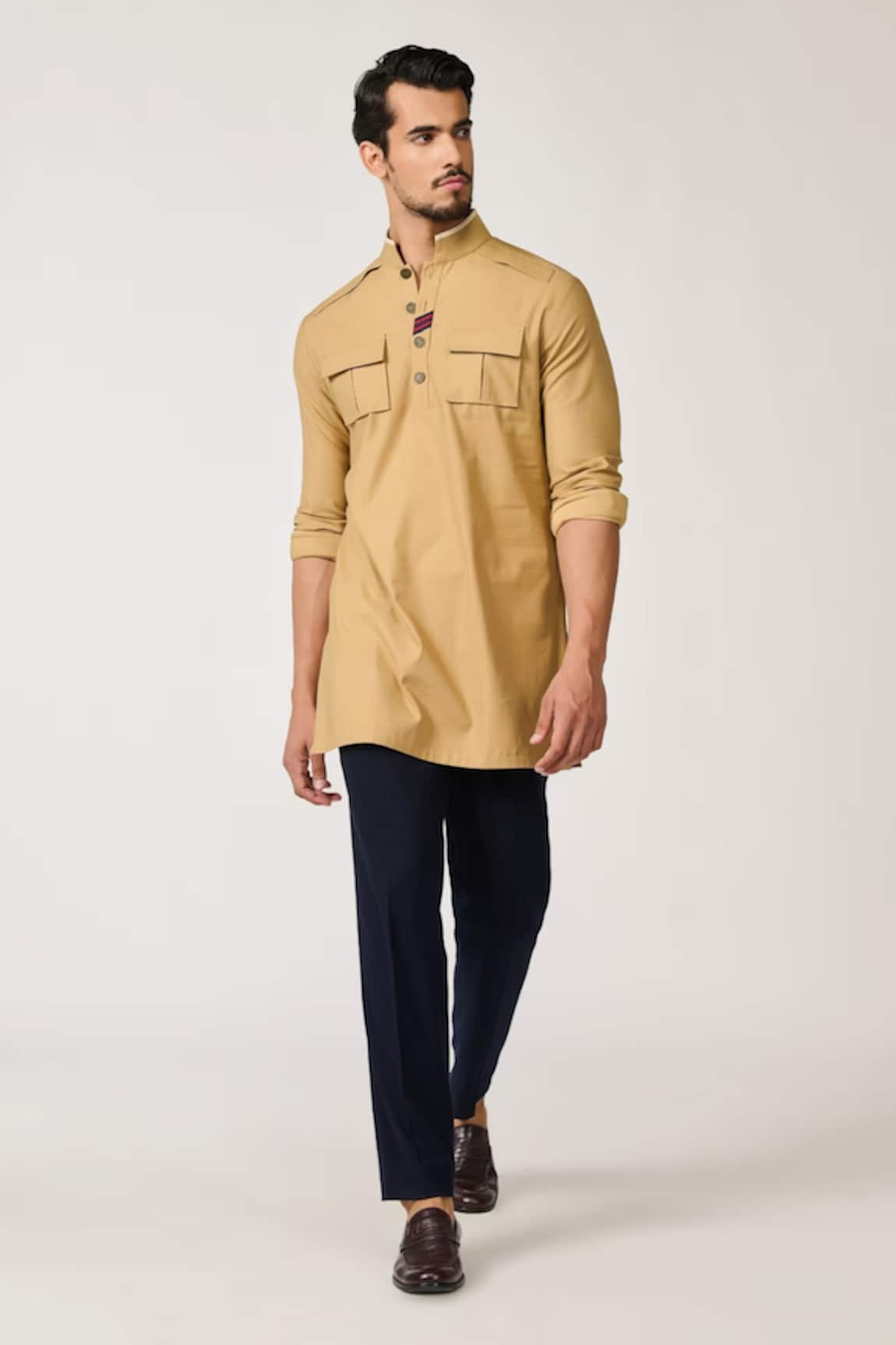 S&N By Shantnu Nikhil Patch Pocket Short Kurta 