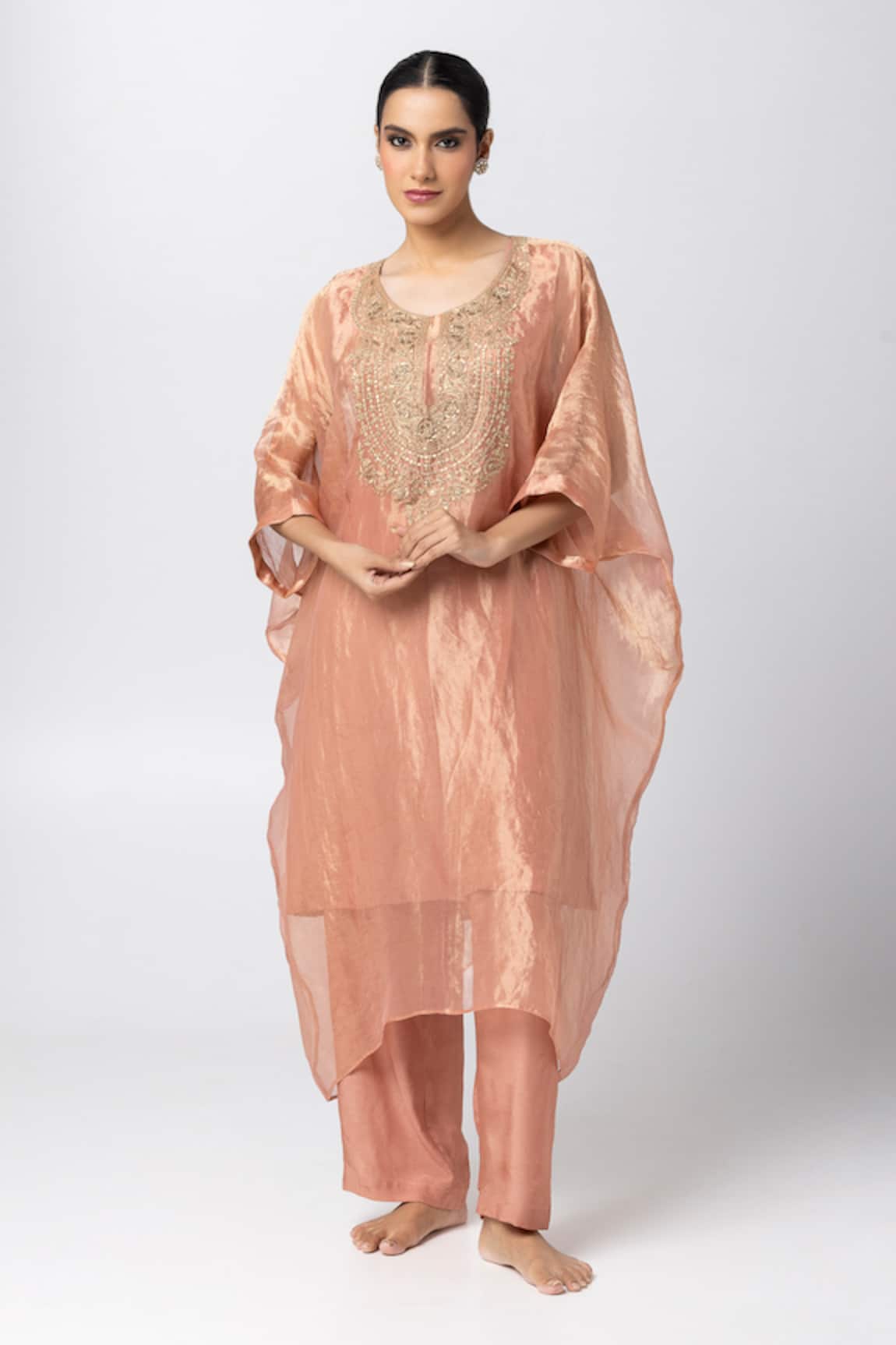 Pants And Pajamas Embroidered Kaftan Pant Set