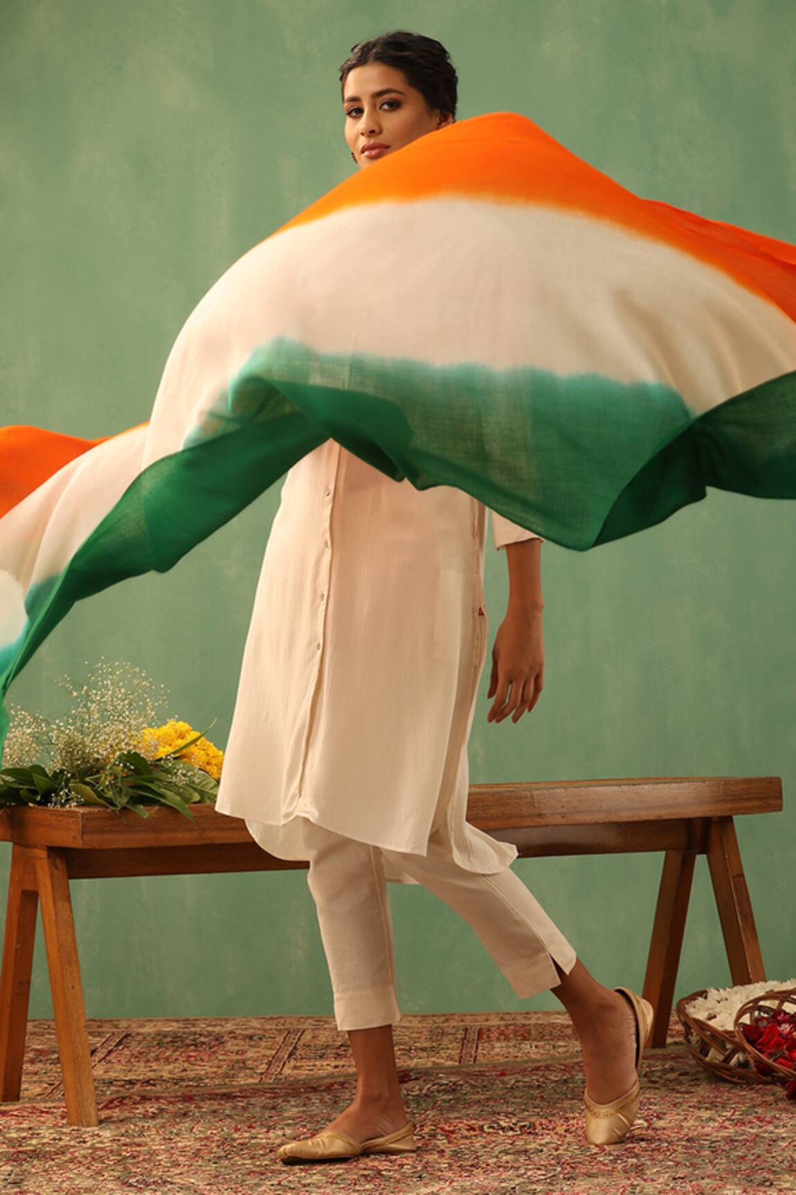 DUSALA Ulji Indian Flag Pattern Stole 