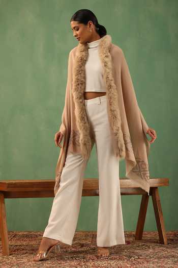 Dusala Margha Fur Border Embellished Stole