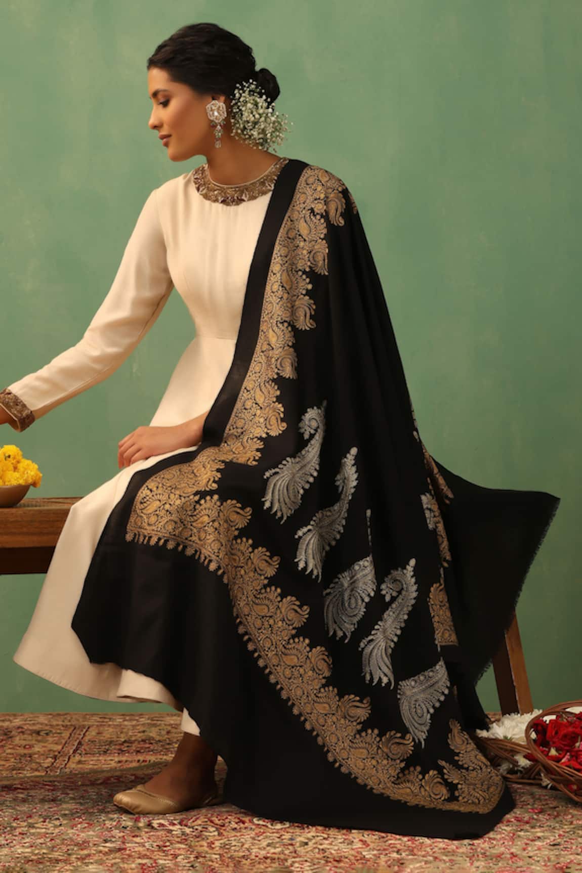 Dusala Agasti Aari Embroidered Shawl