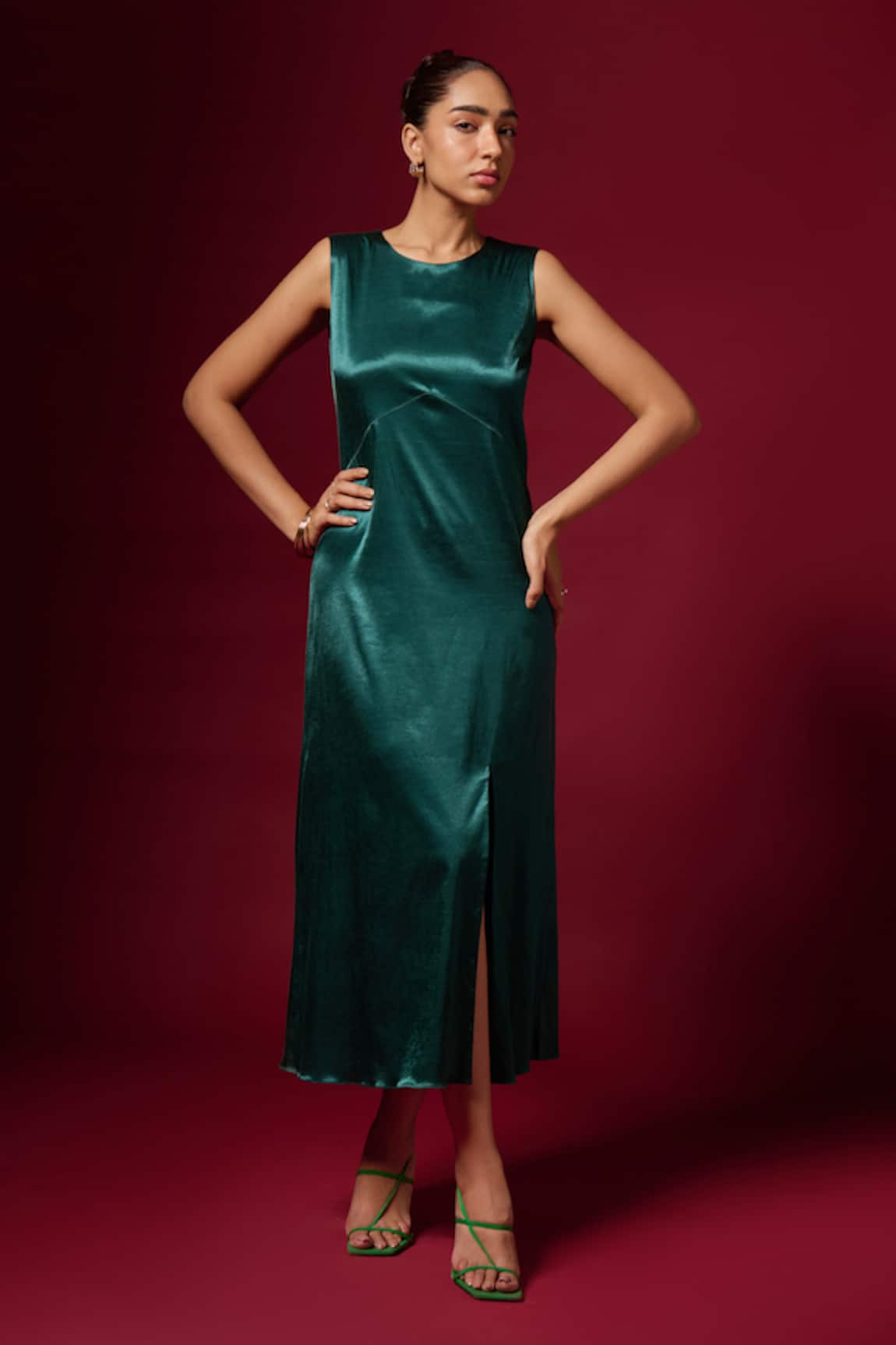 Emblaze Solid Slit Dress