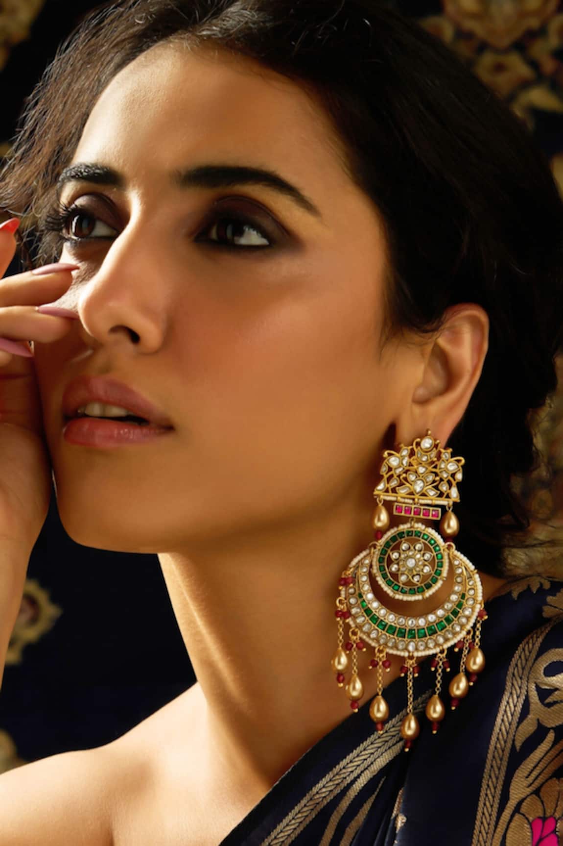 Joules By Radhika Rajwadi Fusion Chaandbali Earrings 
