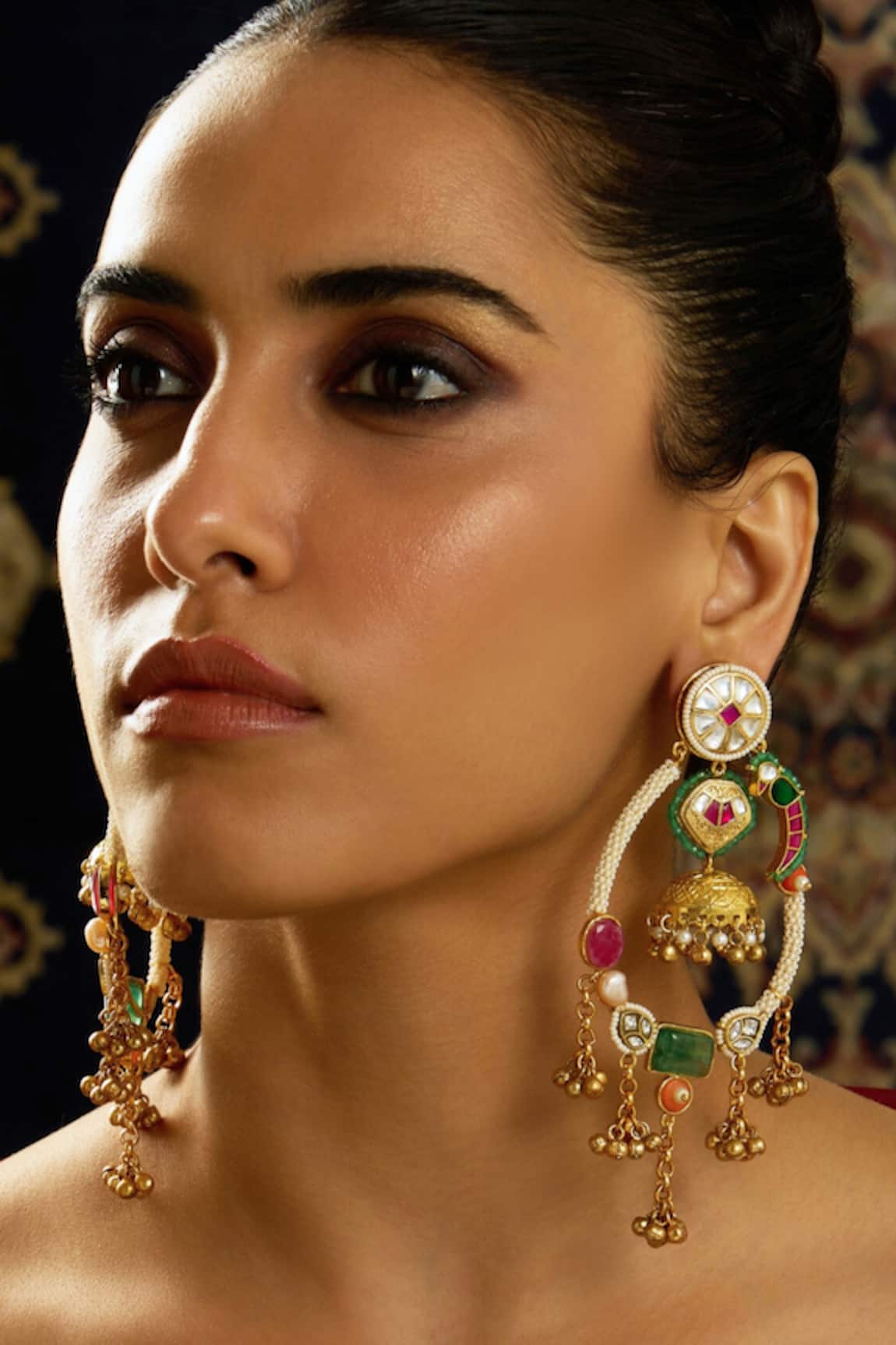 Joules By Radhika Rajwadi Parrot Carved Earrings 