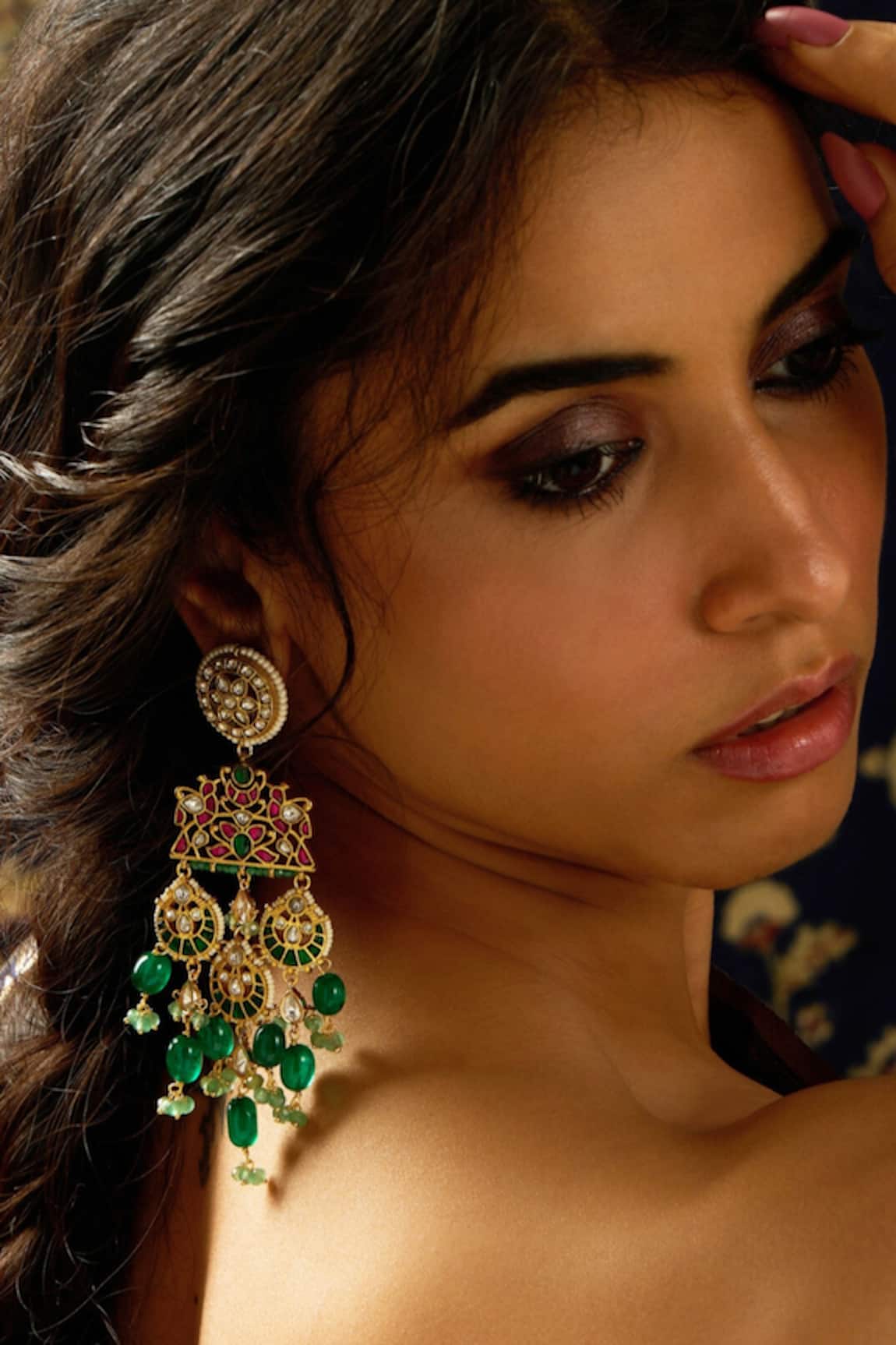 Joules By Radhika Royal Heritage Floral Carved Earrings 