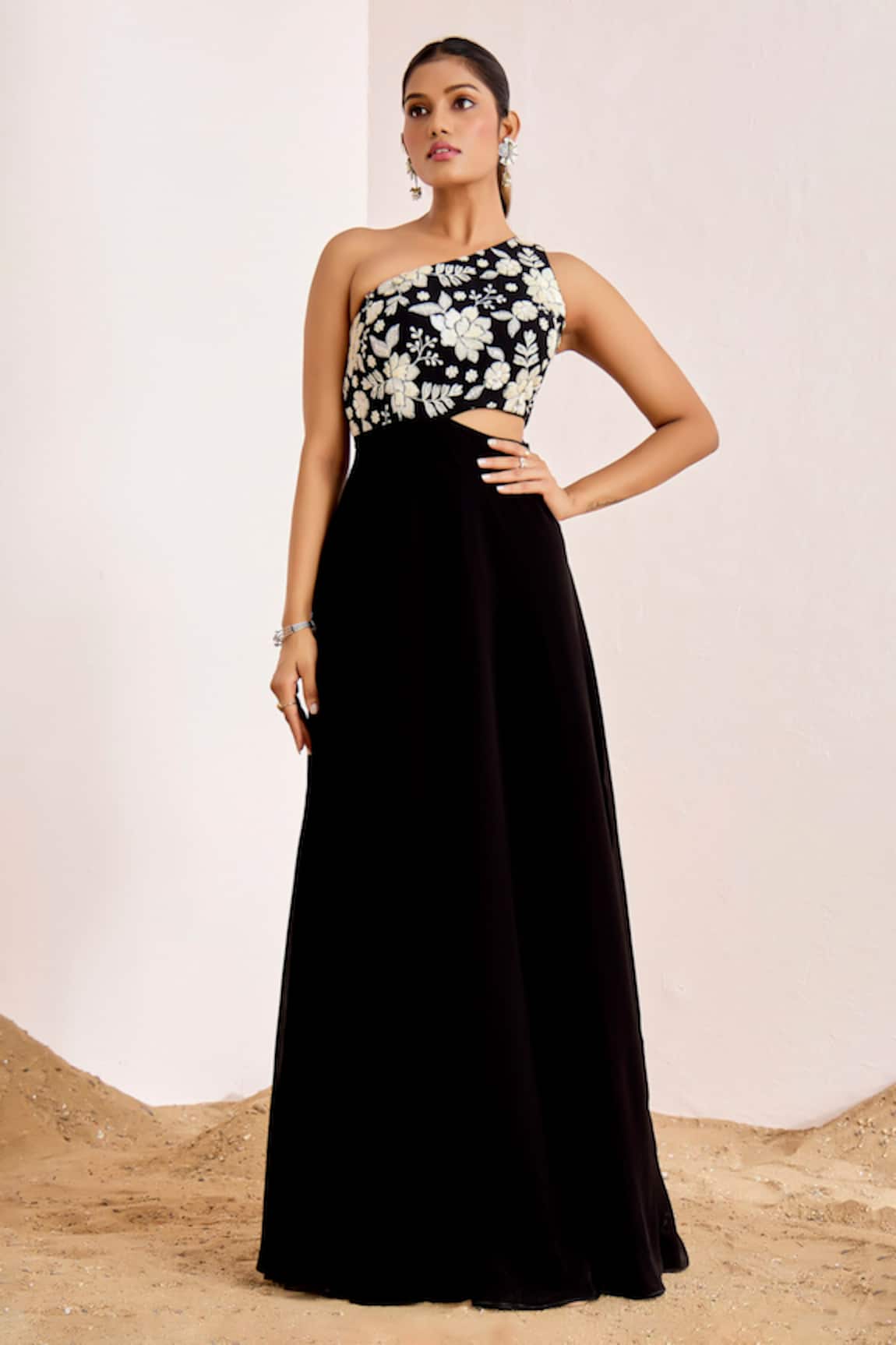 Suruchi Parakh Floral Sequin Embroidered Gown 