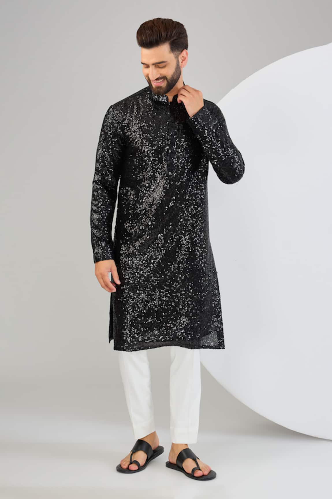 Kasbah Sequin Embroidered Straight Kurta 