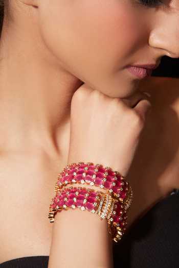 Vivinia By Vidhi Mehra Zirconia Studded Bangle - Set of 2 