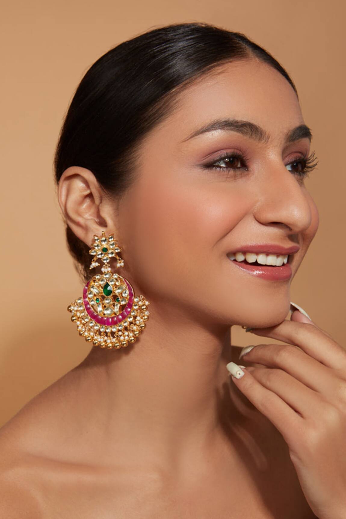 Vivinia By Vidhi Mehra Stone Embellished Chandbalis 