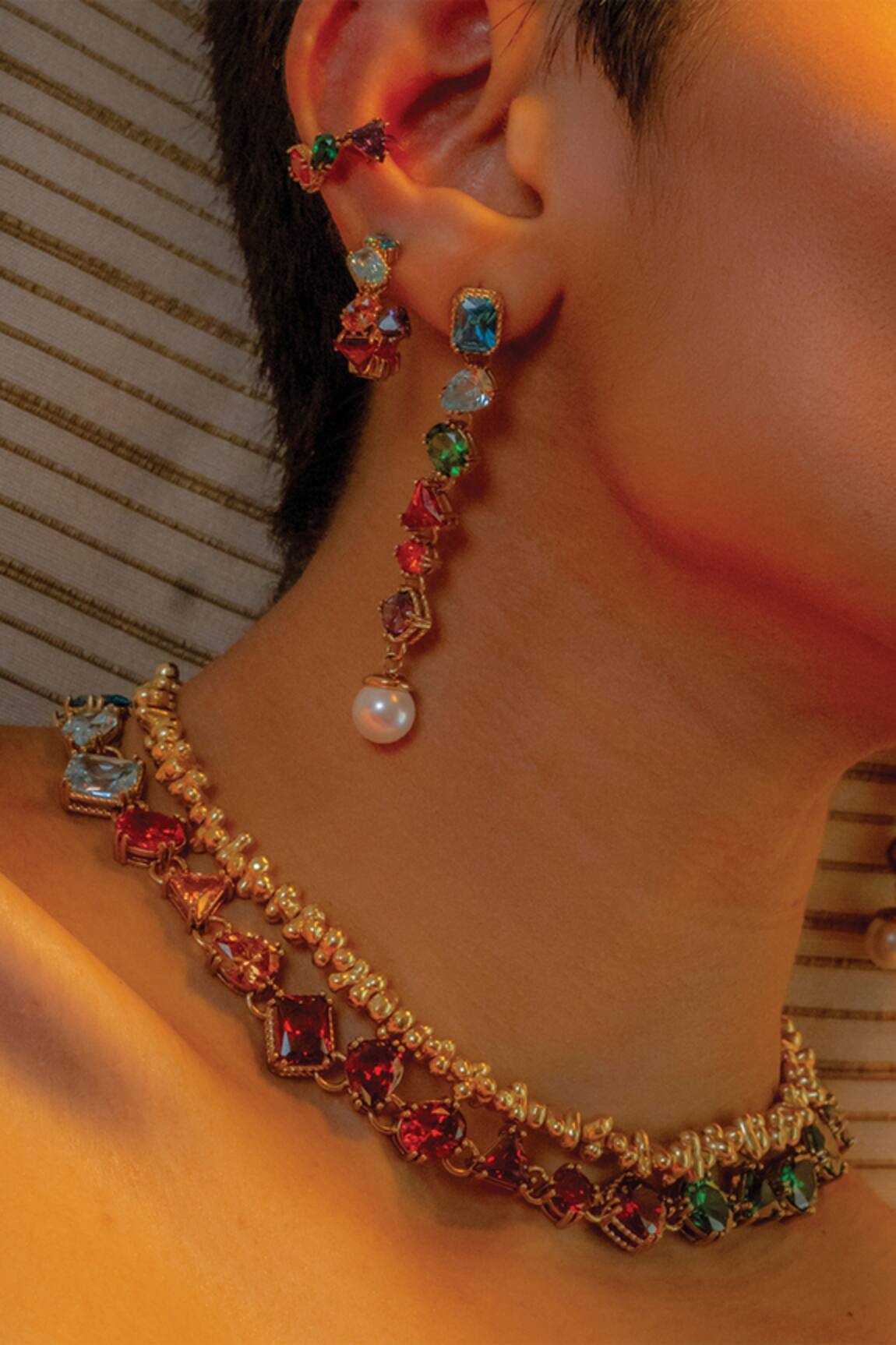 Arvino Chromatic Cascade Ear Cuff-Single Pc 