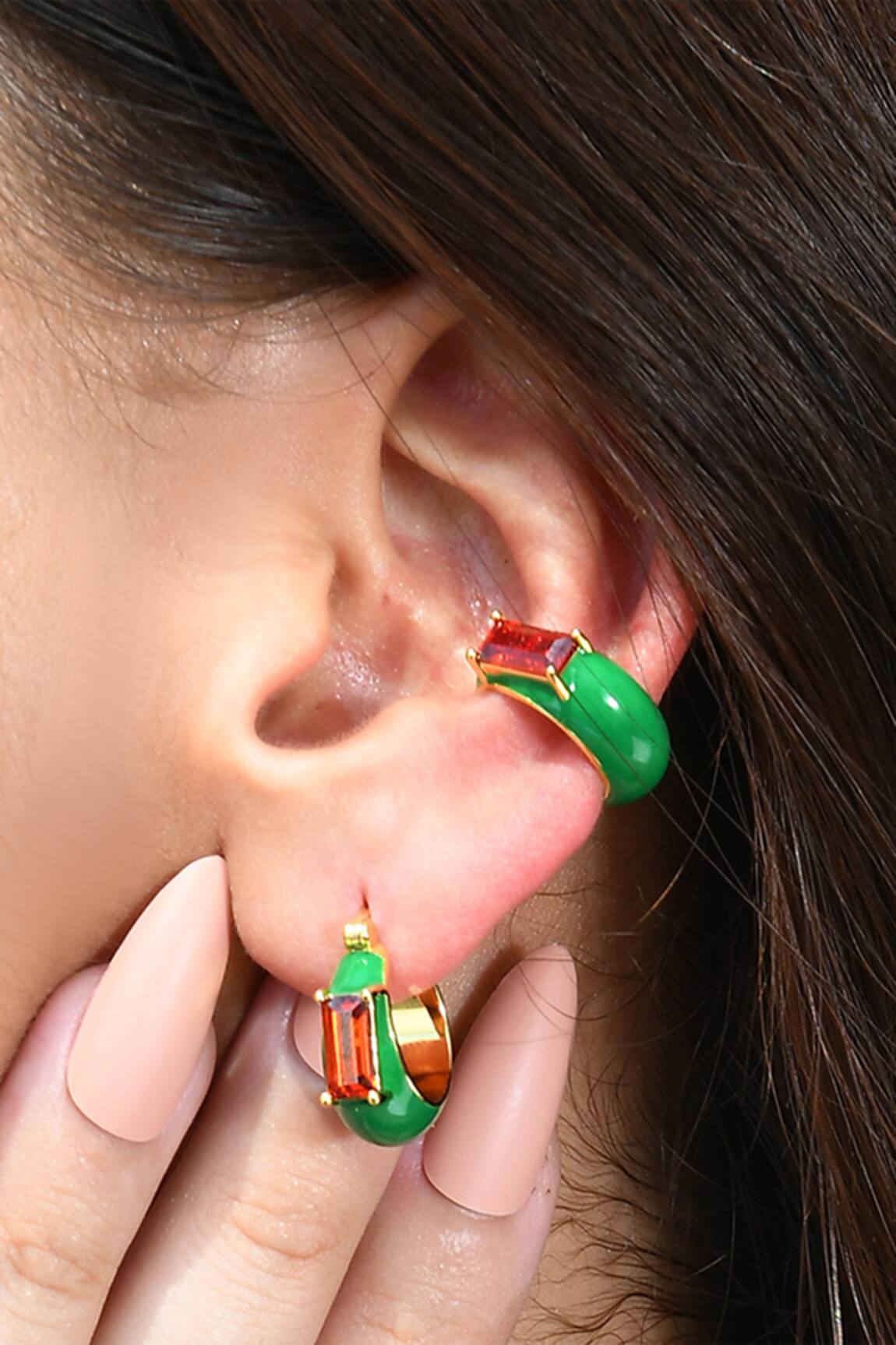 Arvino Garnet Forest Ear Cuff 
