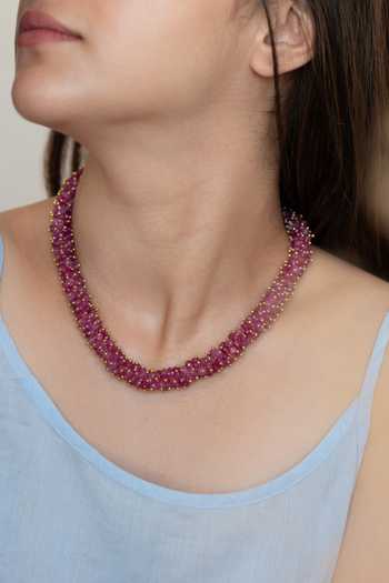 Do Taara Onyx Bead Tassel Necklace 
