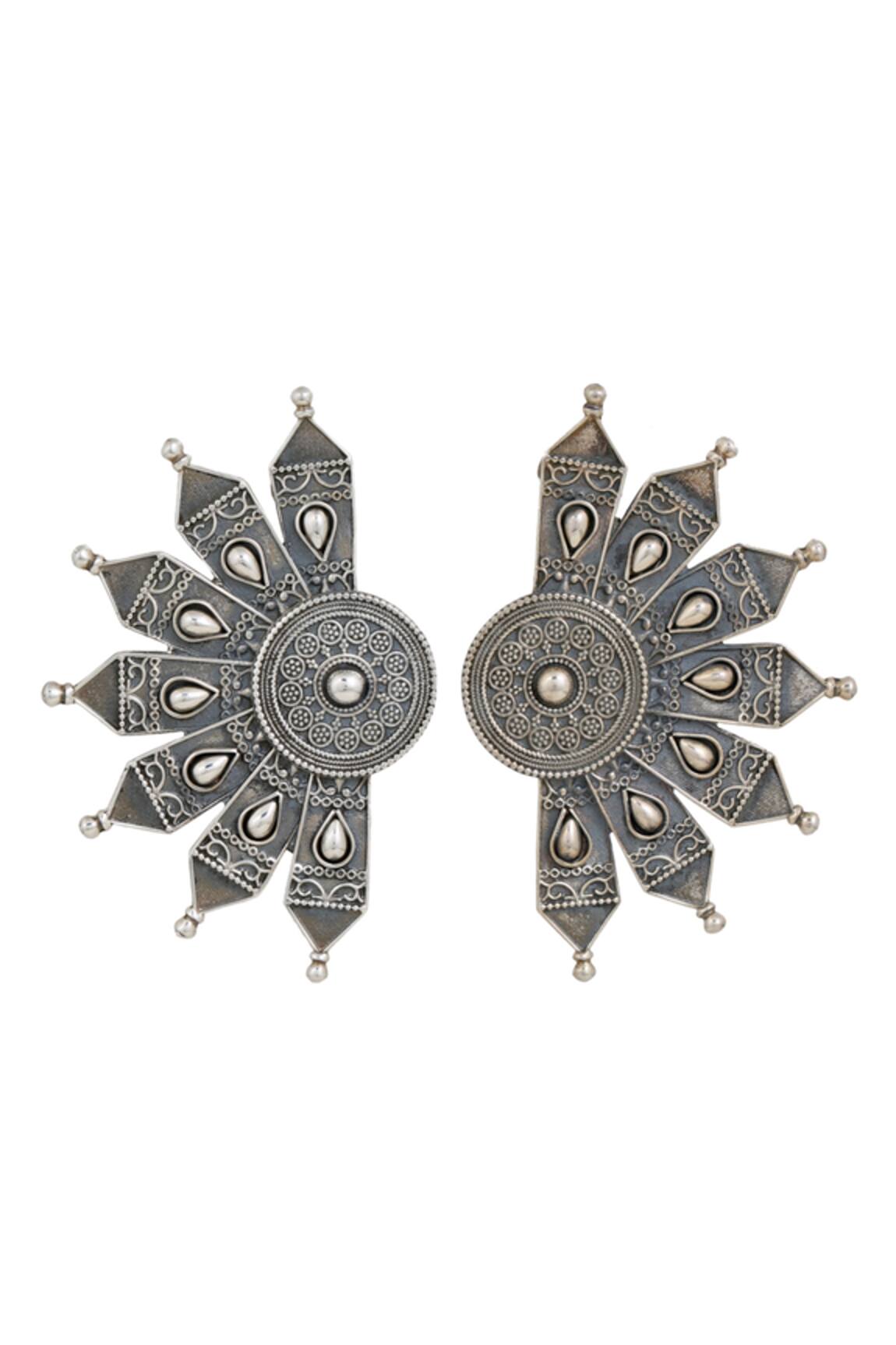 Anuka Jewels Floral Cut-Out Carved Earrings
