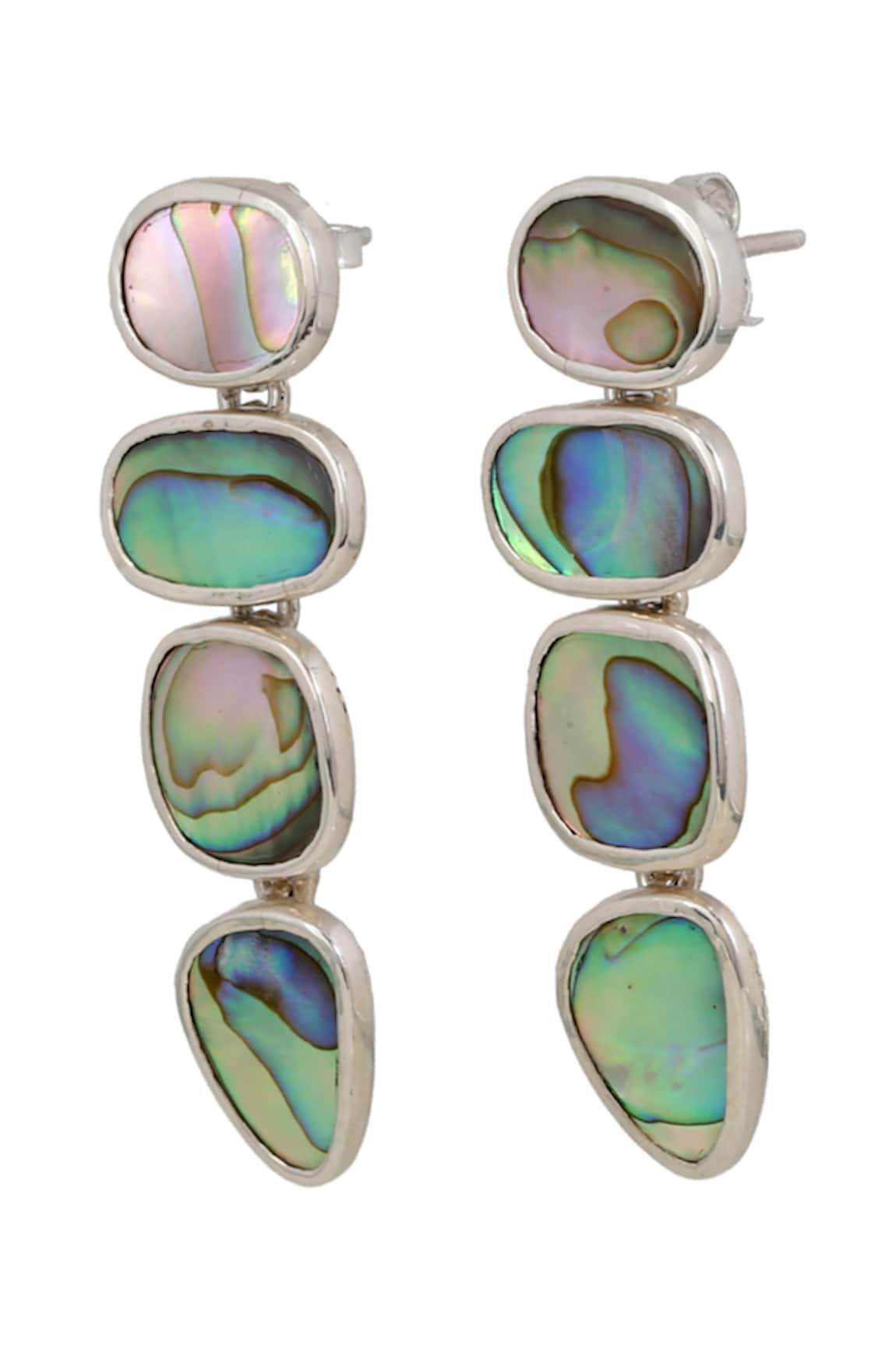 Anuka Jewels Abalone Embellished Geometric Earrings