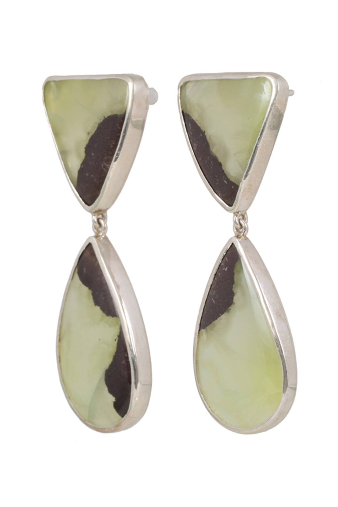 Anuka Jewels Prehnite Embellished Drop Earrings