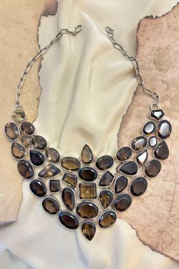 Anuka Jewels Smoky Quartz Cluster Necklace 