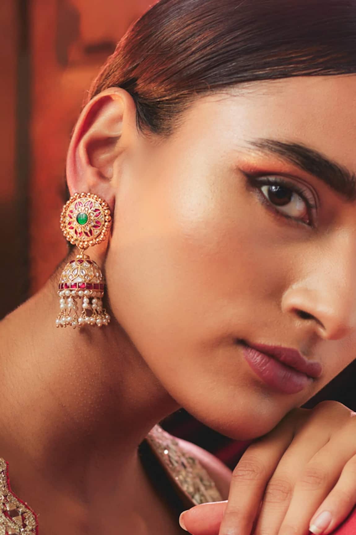 Karisa Designs Kundan Embellished Jhumkas