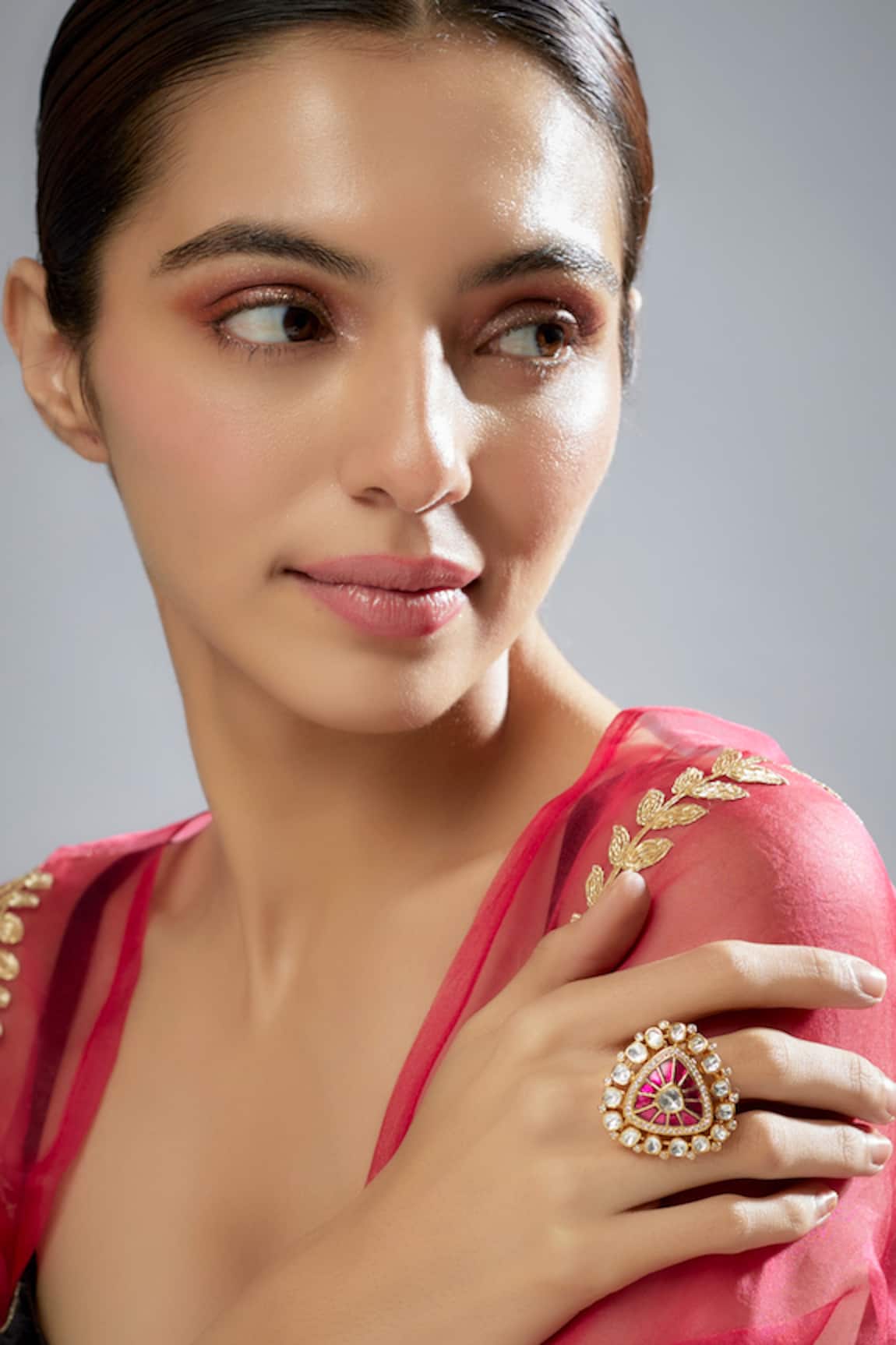 Karisa Designs CZ & Polki Stone Embellished Ring