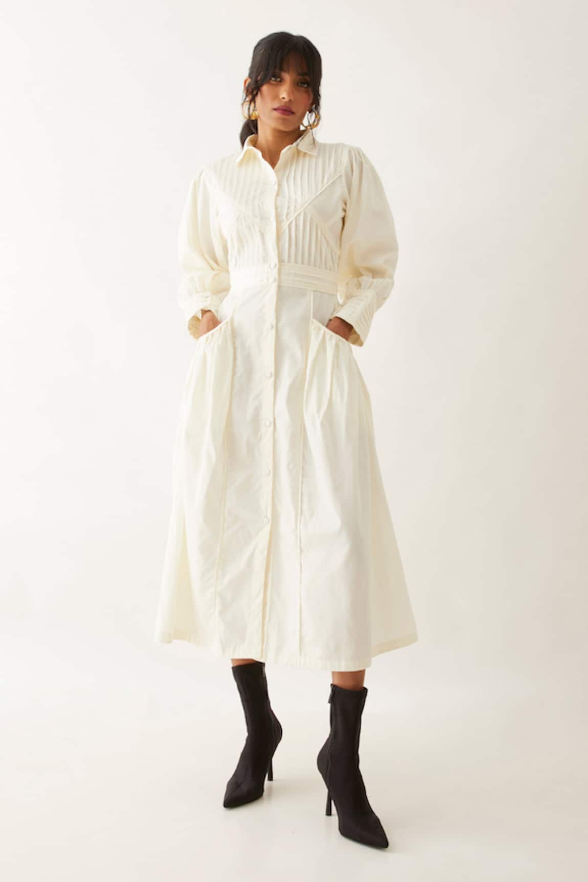 Son Of A Noble Snob Noah Pleated Bodice Midi Dress 