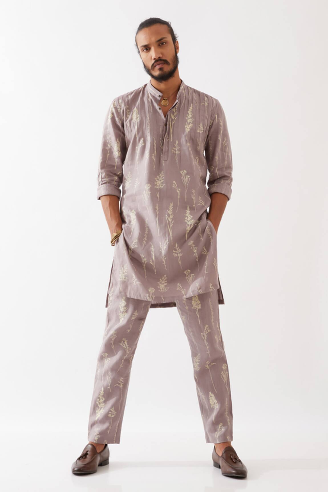 Son Of A Noble Snob Declan Botanica Pintuck Kurta With Trousers 