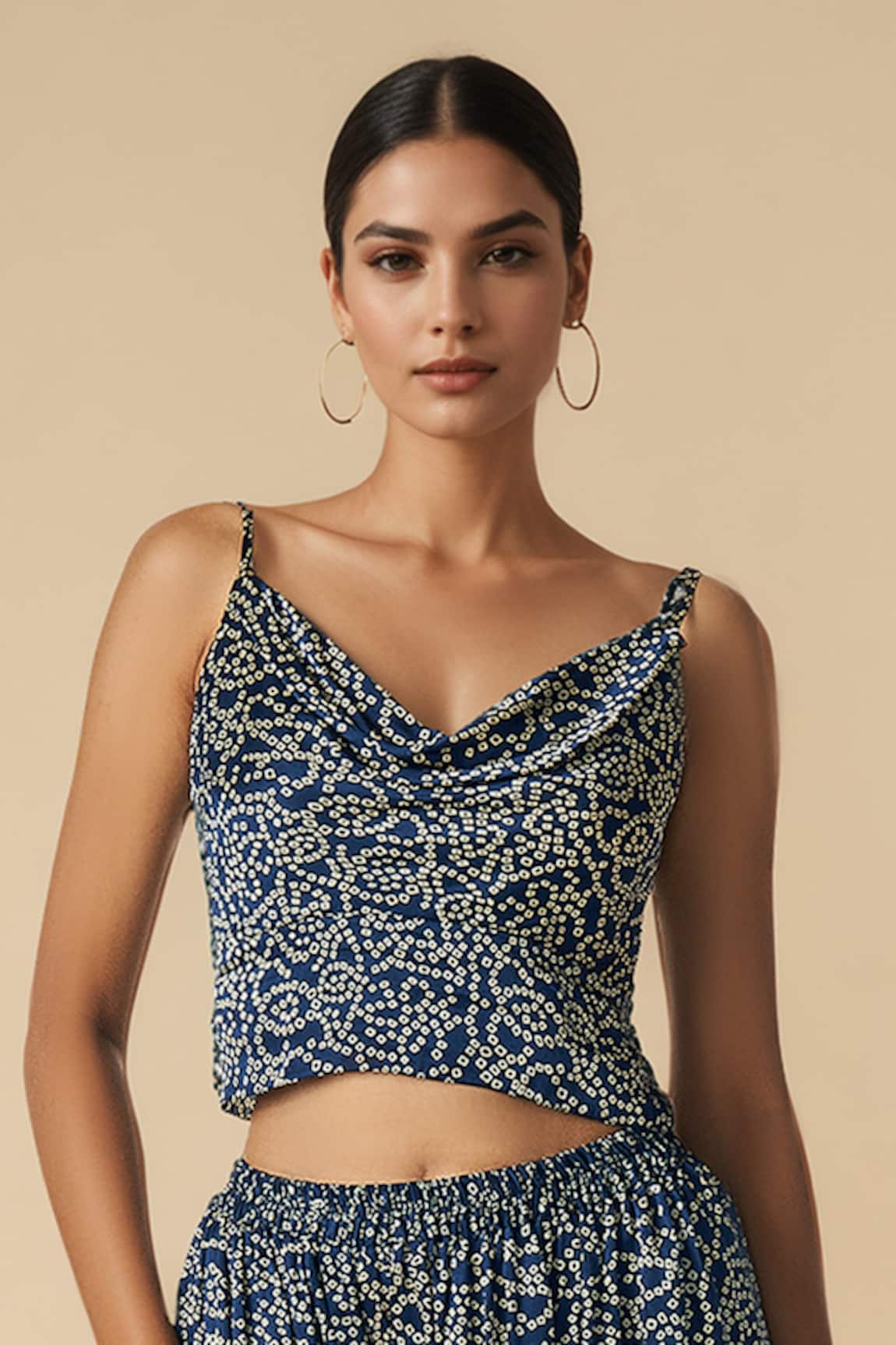 Gulabo by Abu Sandeep Bandhani Print Crop Blouse 