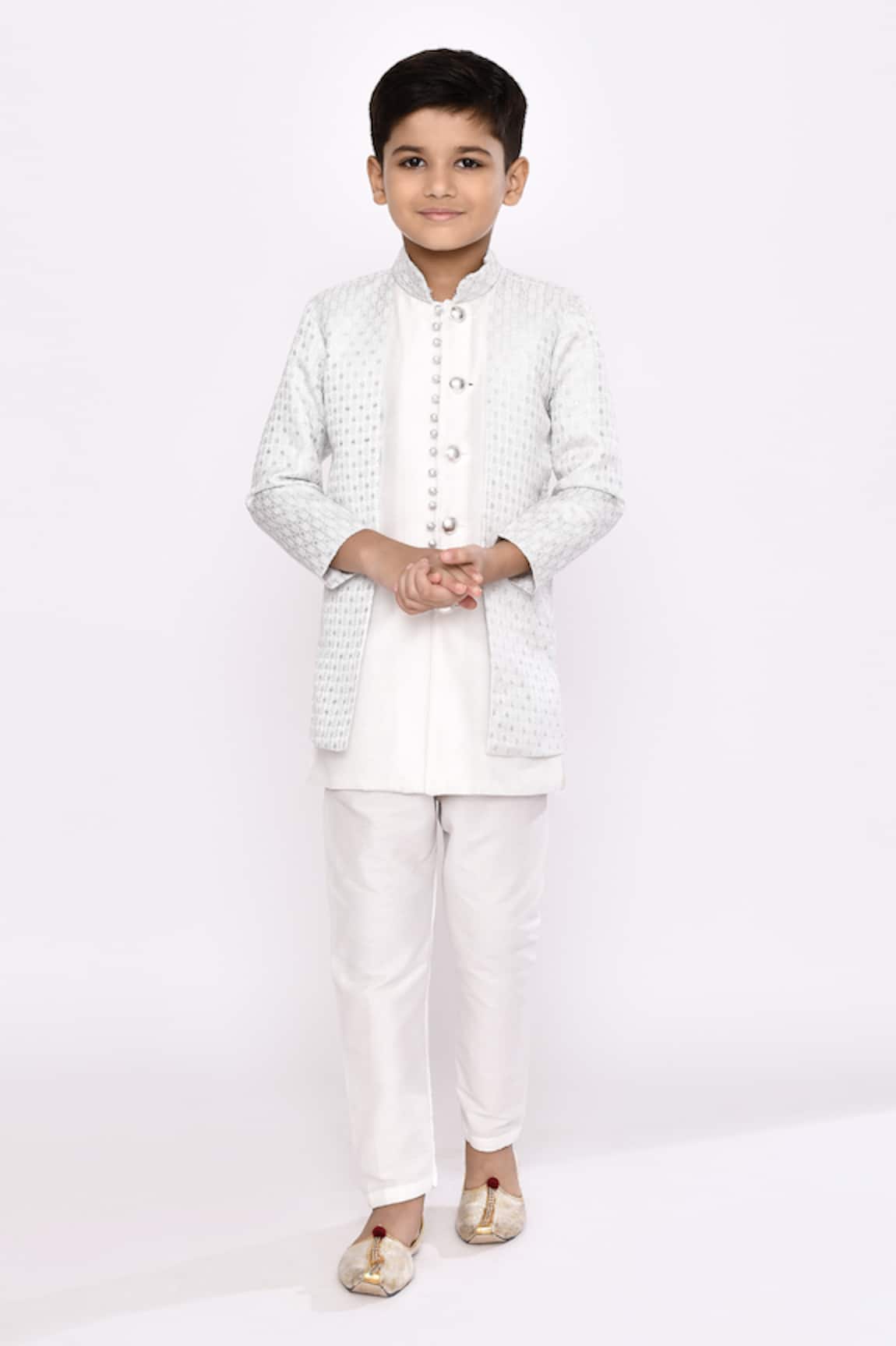 Arihant Rai Sinha Vine Woven Layered Sherwani With Pyjama 