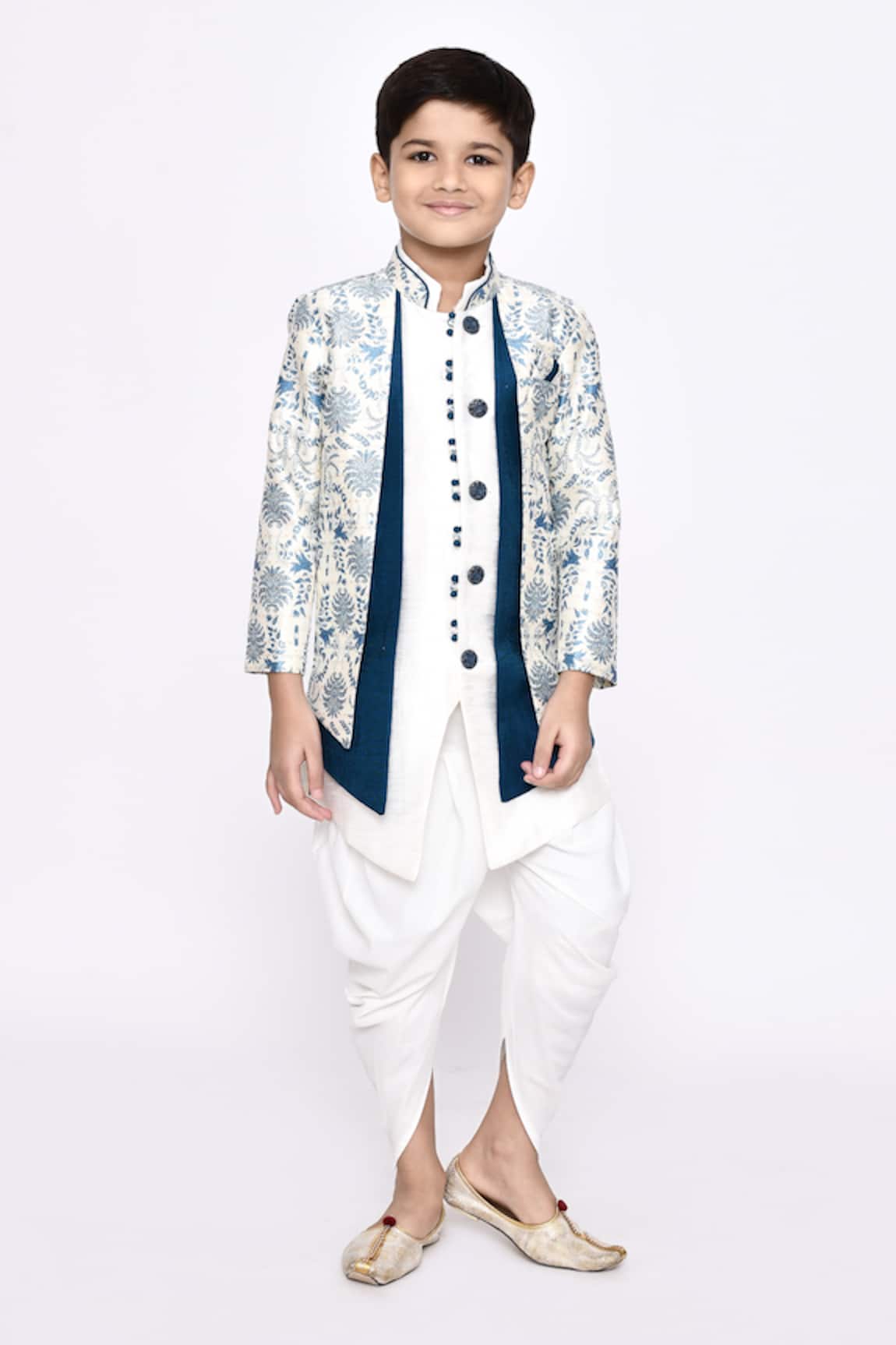 Arihant Rai Sinha Botanic Pattern Layered Sherwani With Dhoti Pant 