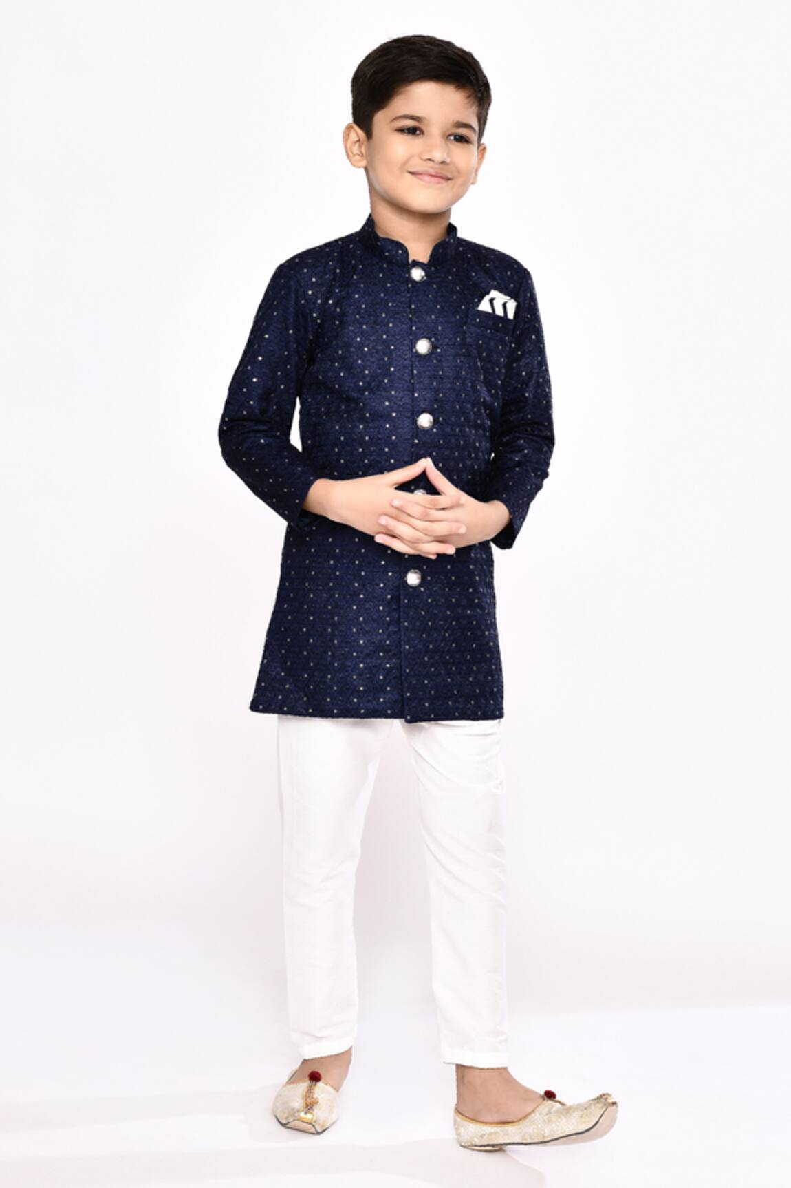 Petite Pomme Sequin Work Sherwani & Pyjama Set 