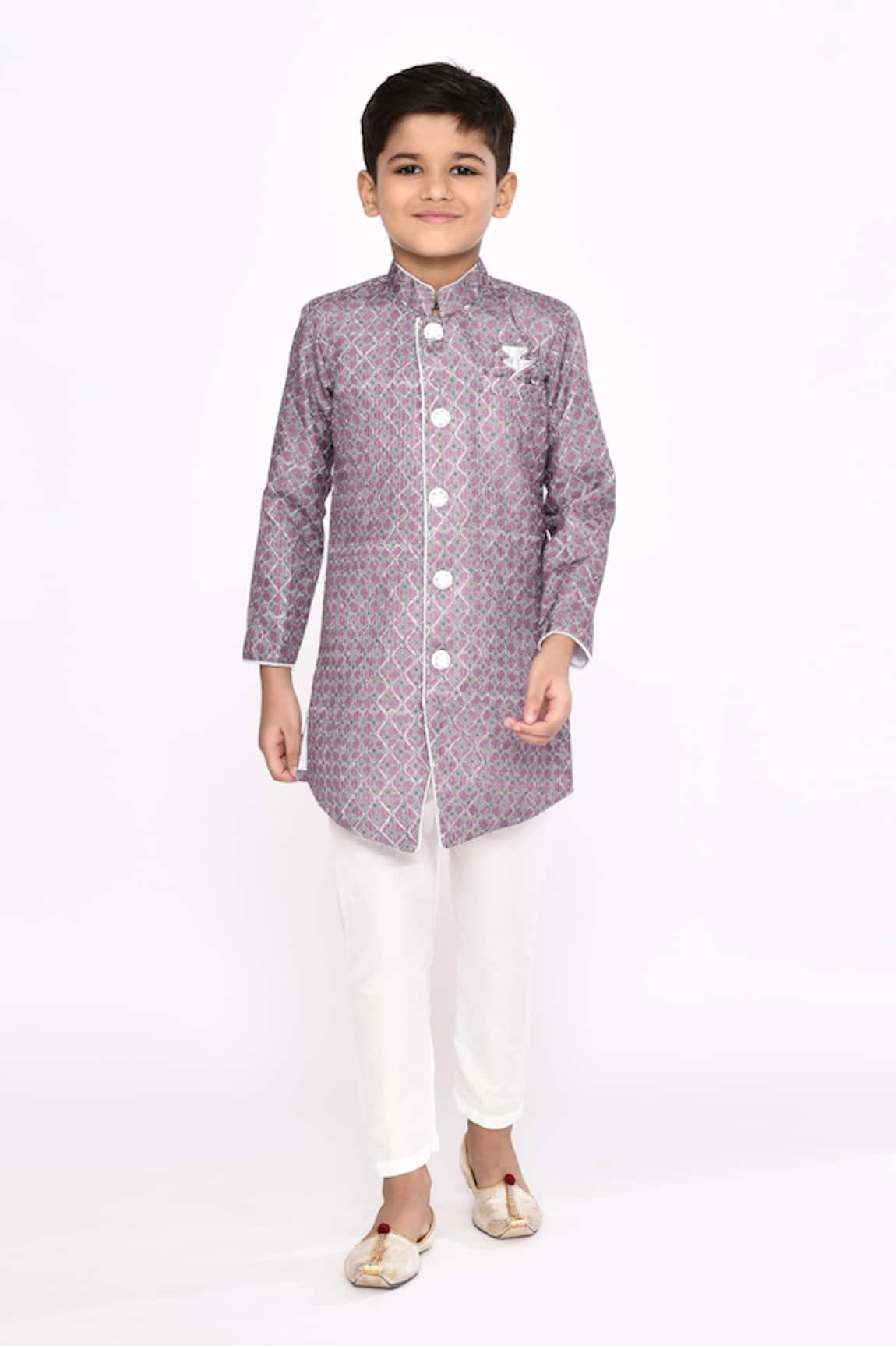 Arihant Rai Sinha Geometric Pattern Sherwani & Pyjama Set 