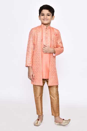 Petite Pomme Sequin Thread Work Sherwani & Pyjama Set 