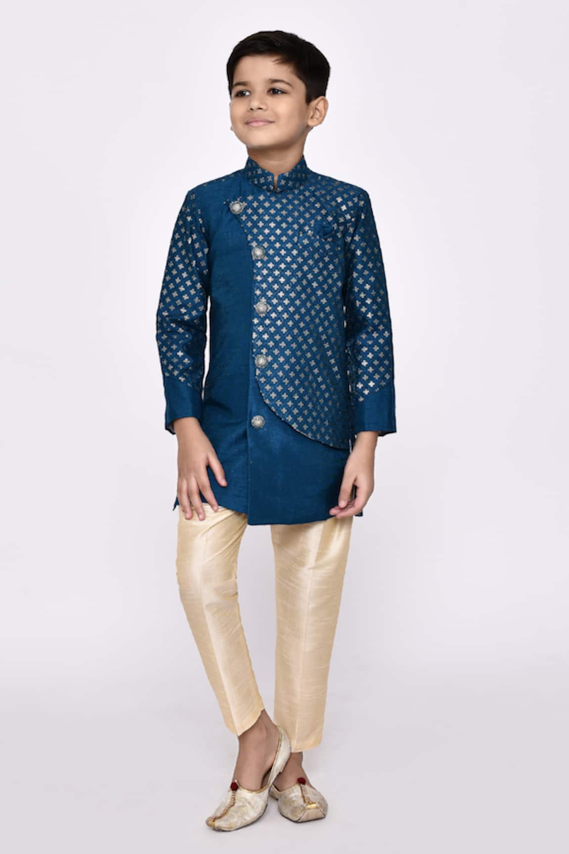 Arihant Rai Sinha Embroidered Overlapping Sherwani With Pyjama 