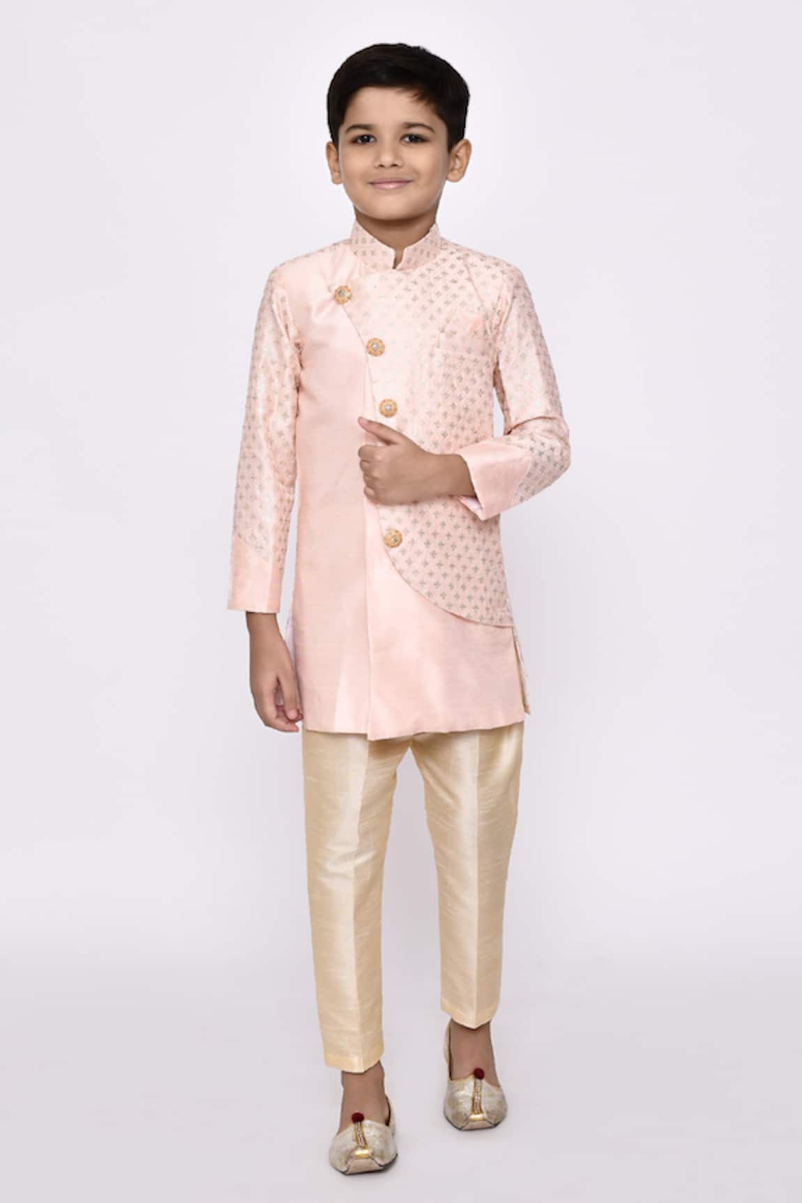 Arihant Rai Sinha Sequin Embroidered Overlapping Sherwani With Pyjama 
