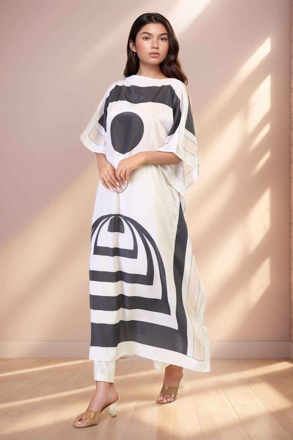 Naintara Bajaj Soft Silk Crepe Cosmos Print Kaftan