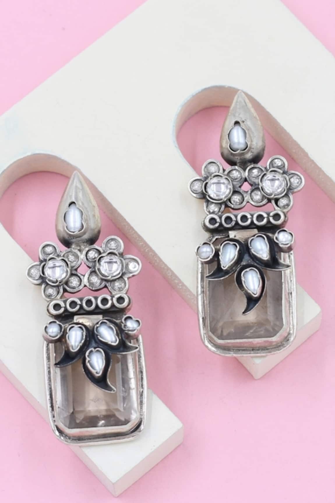 Sangeeta Boochra Charm Pearl Embellished Earrings 